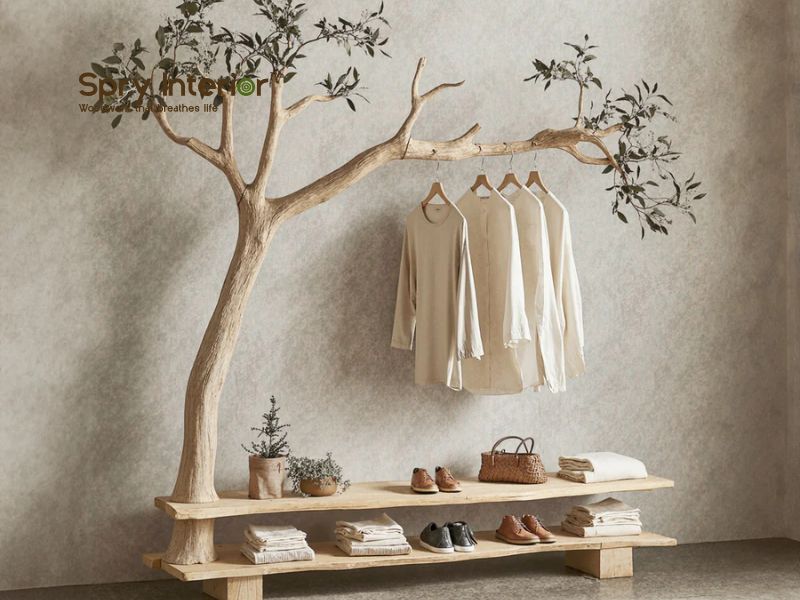 Wood tree coat rack - Natural Craftsmanship for a More Refined Home