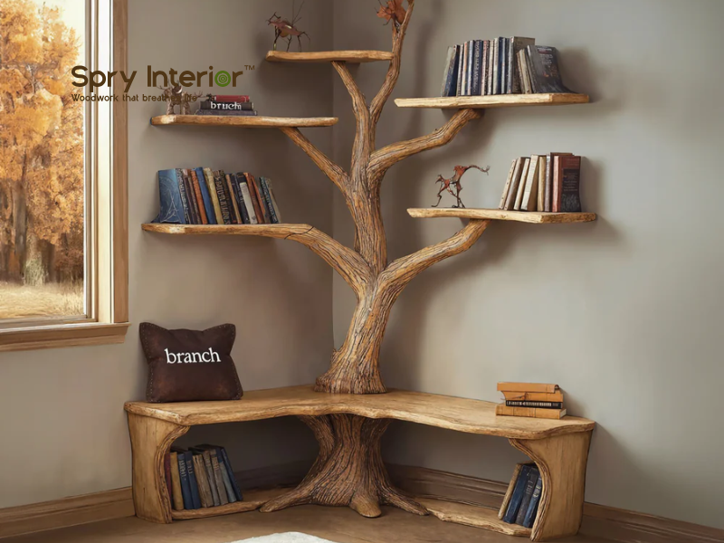 Corner tree branch shelf - Design Ideas for Small and Stylish Space