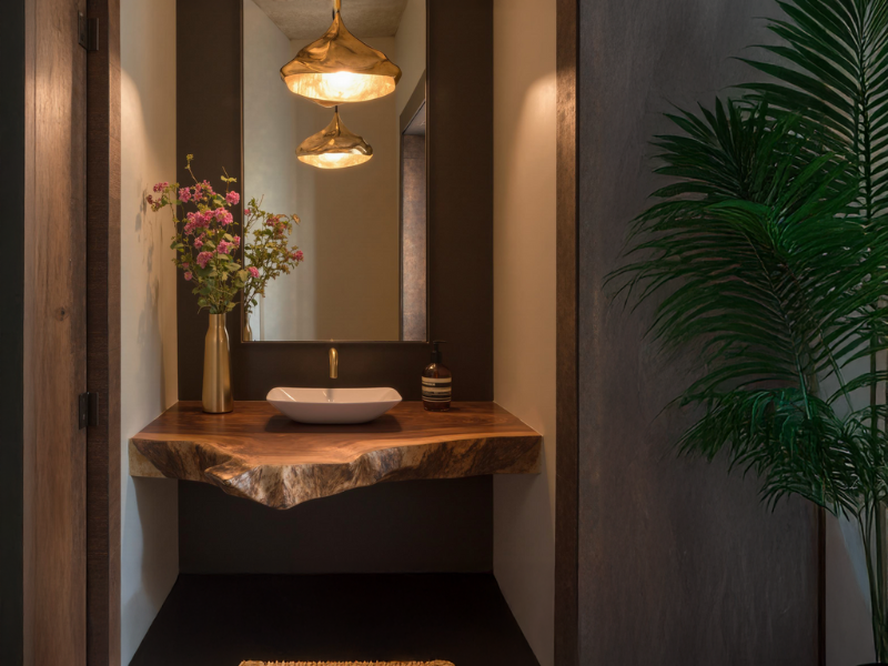 What is a floating vanity called?