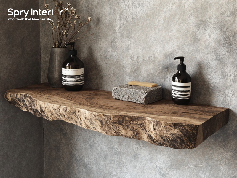 What is live edge shelving?