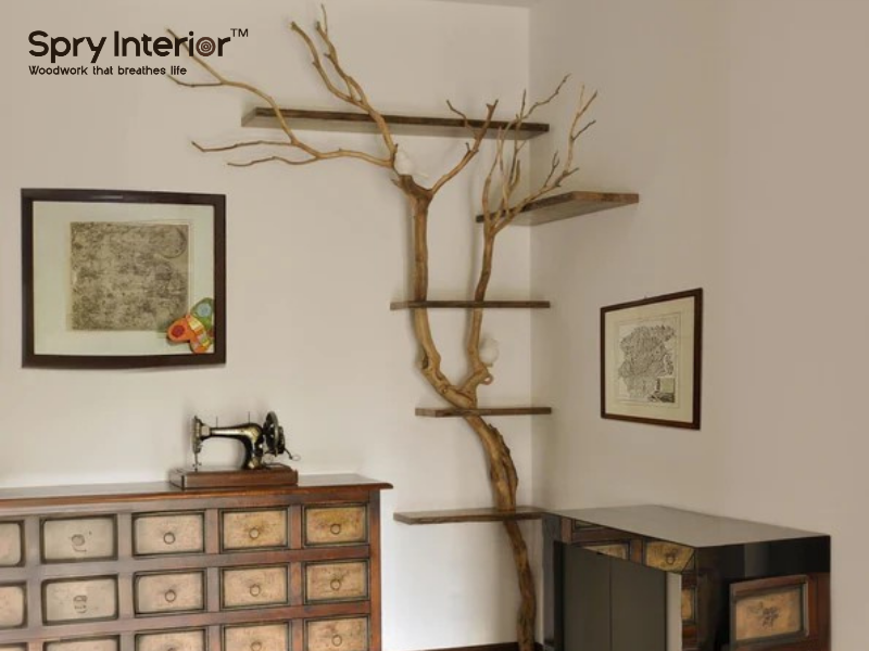 Natural Wood Bookshelf Nursery