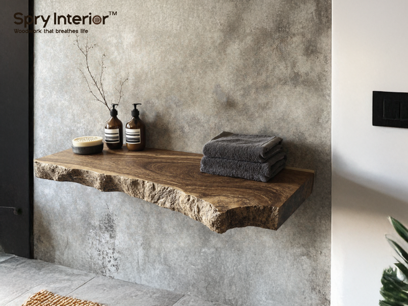 Floating Wood Shelves for the Bathroom