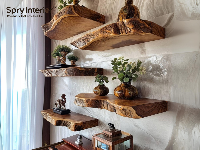 Rustic Kitchen Floating Shelves