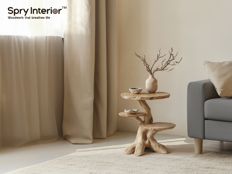 Wooden and Black Side Table: A Perfect Blend of Style and Functionality