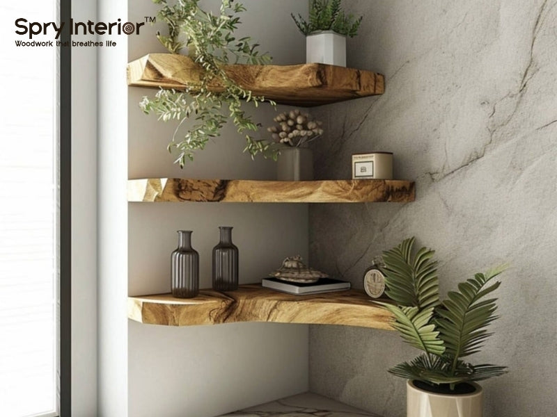 Corner Floating Shelf for Mother's Day