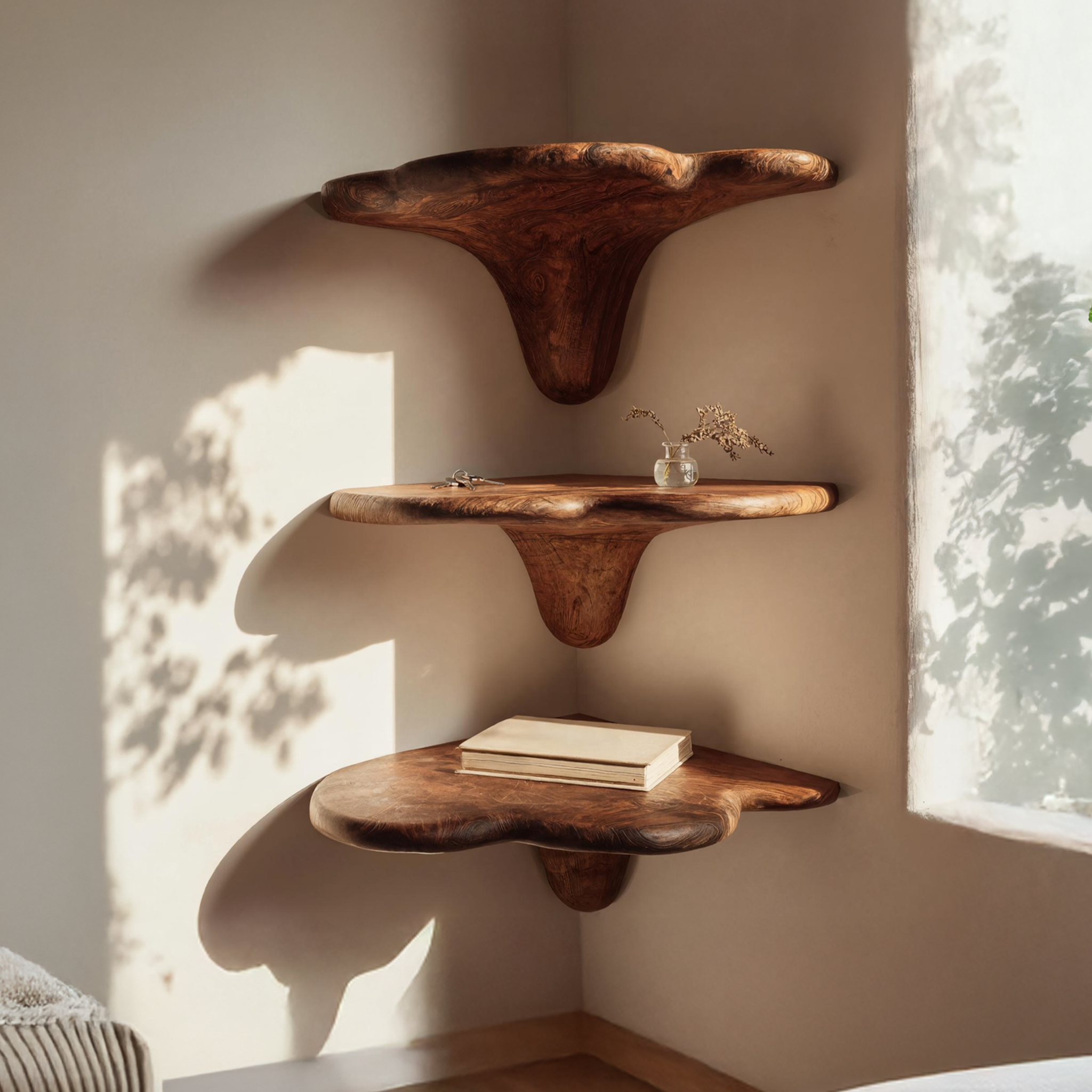Corner Mushroom Shelves