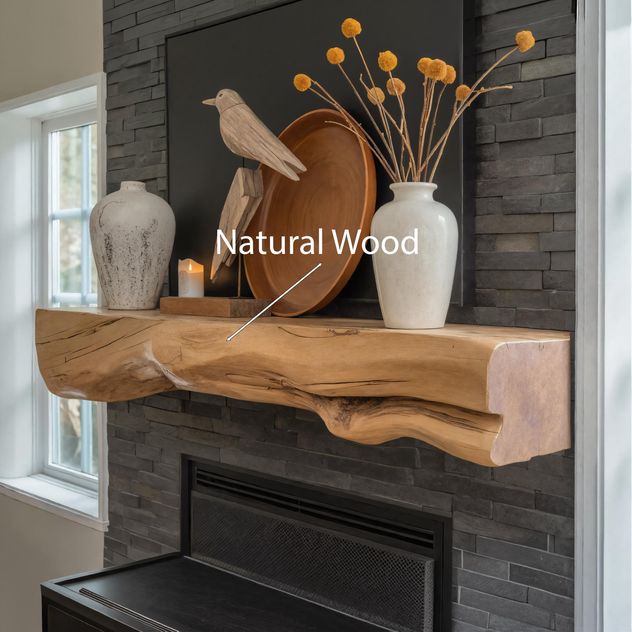 Natural Mantel Shelf For Fireplace Or Entryway SITHHNFS006