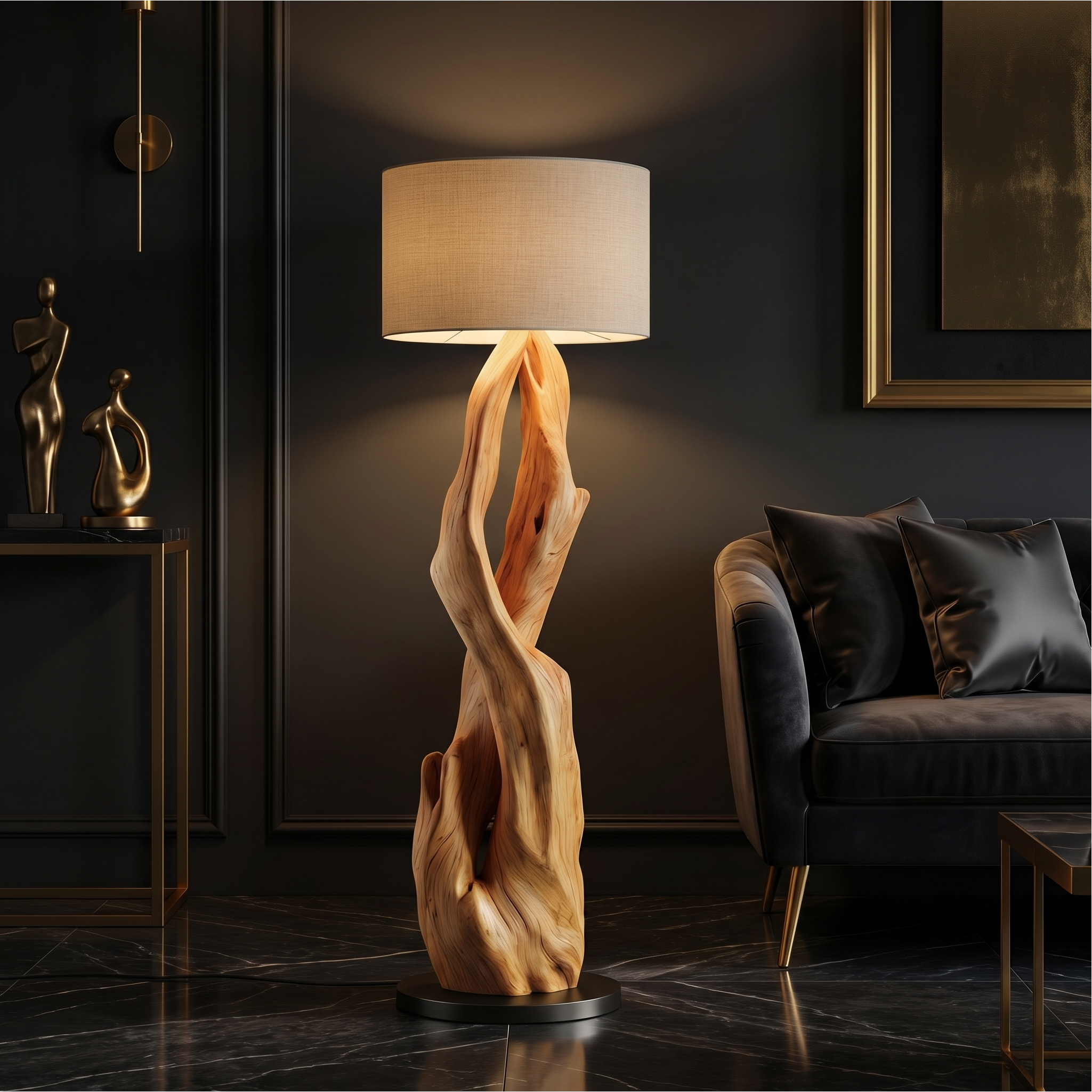 Luxury Organic Modern Sculptural Floor Lamp For Bedroom And Corner SINLSAFLP061