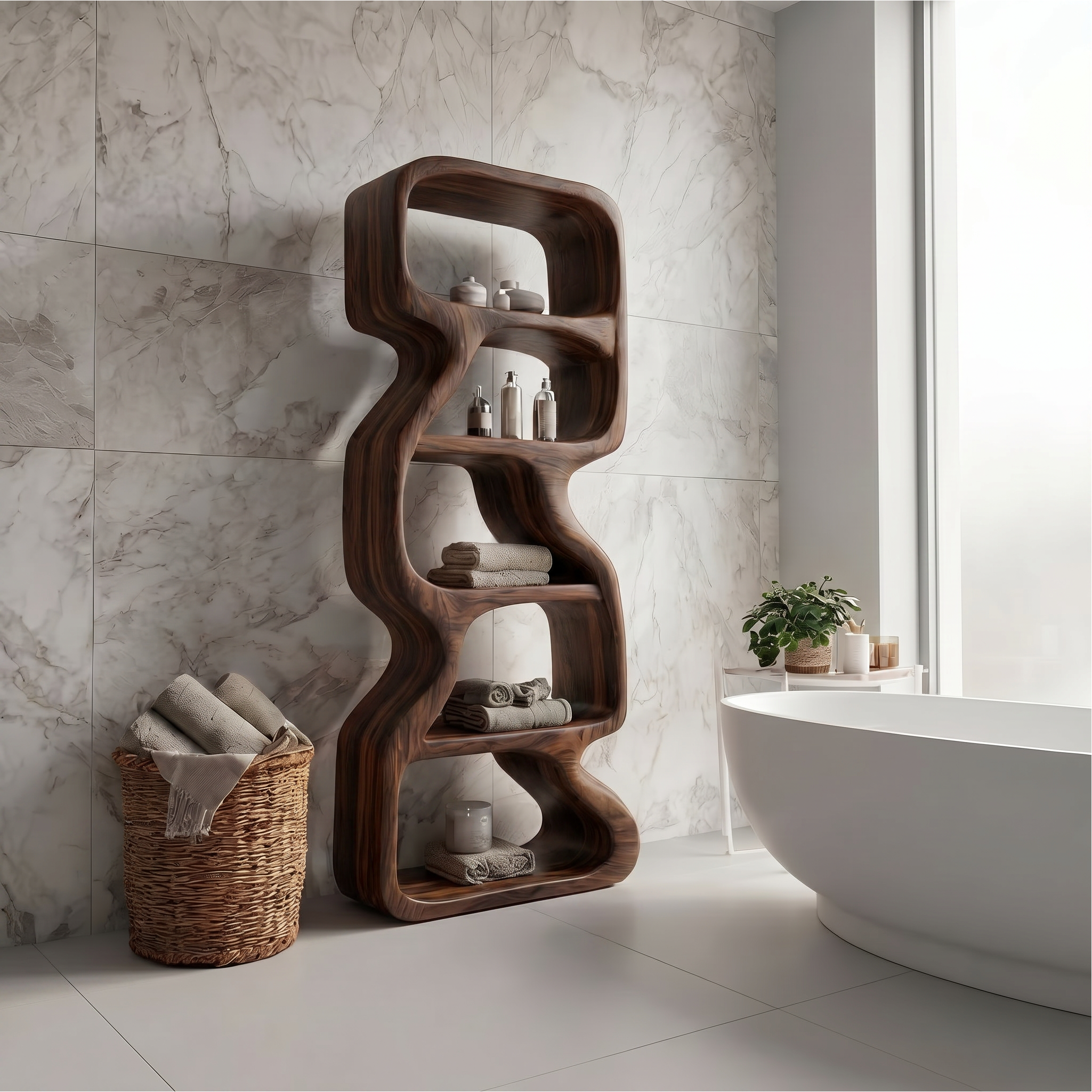 Bathroom Storage Cabinet With Open Shelves For Bathroom SINLSABCT026