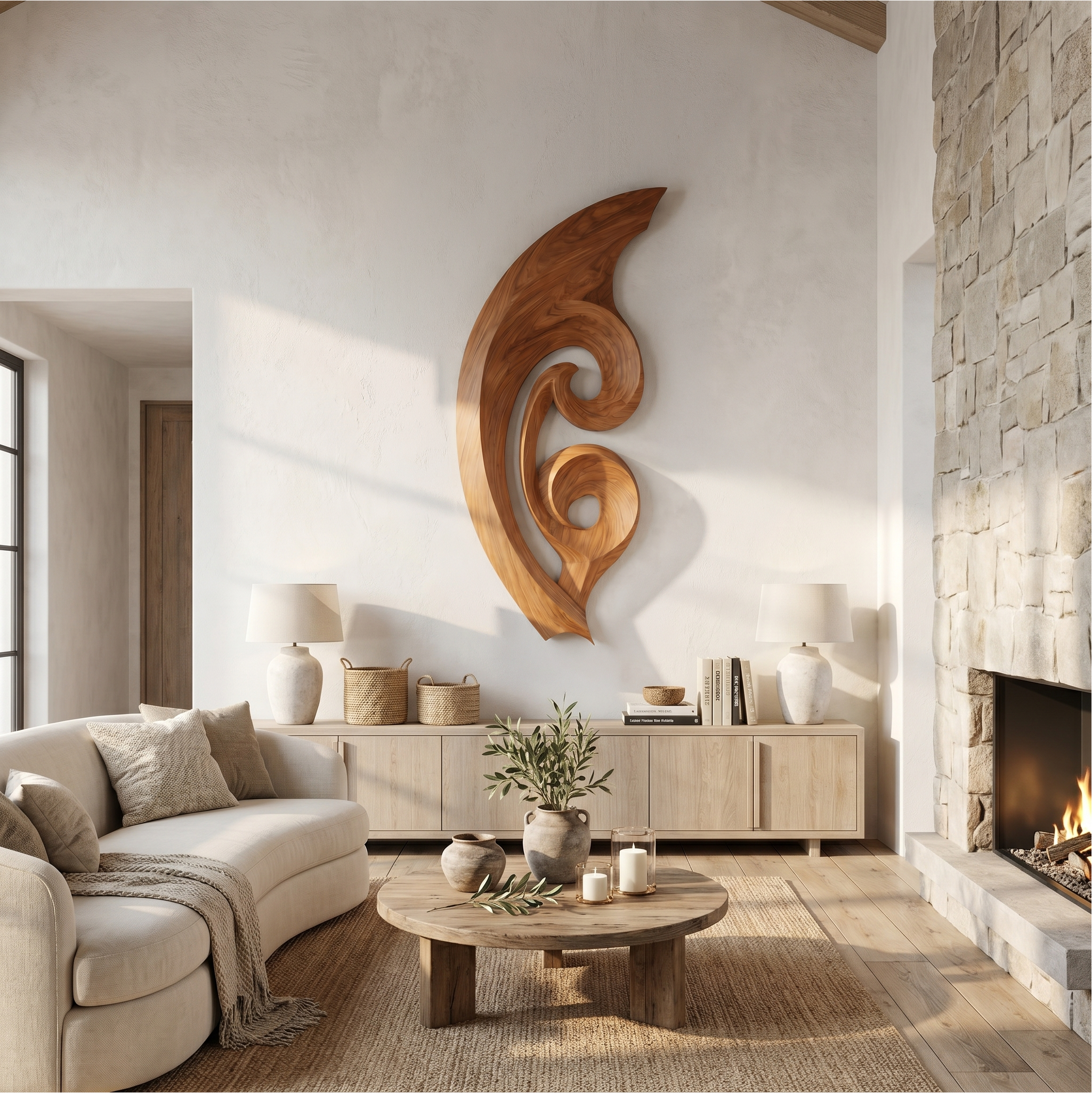 Organic Wall Sculpture For Living Room SINLSAWD081