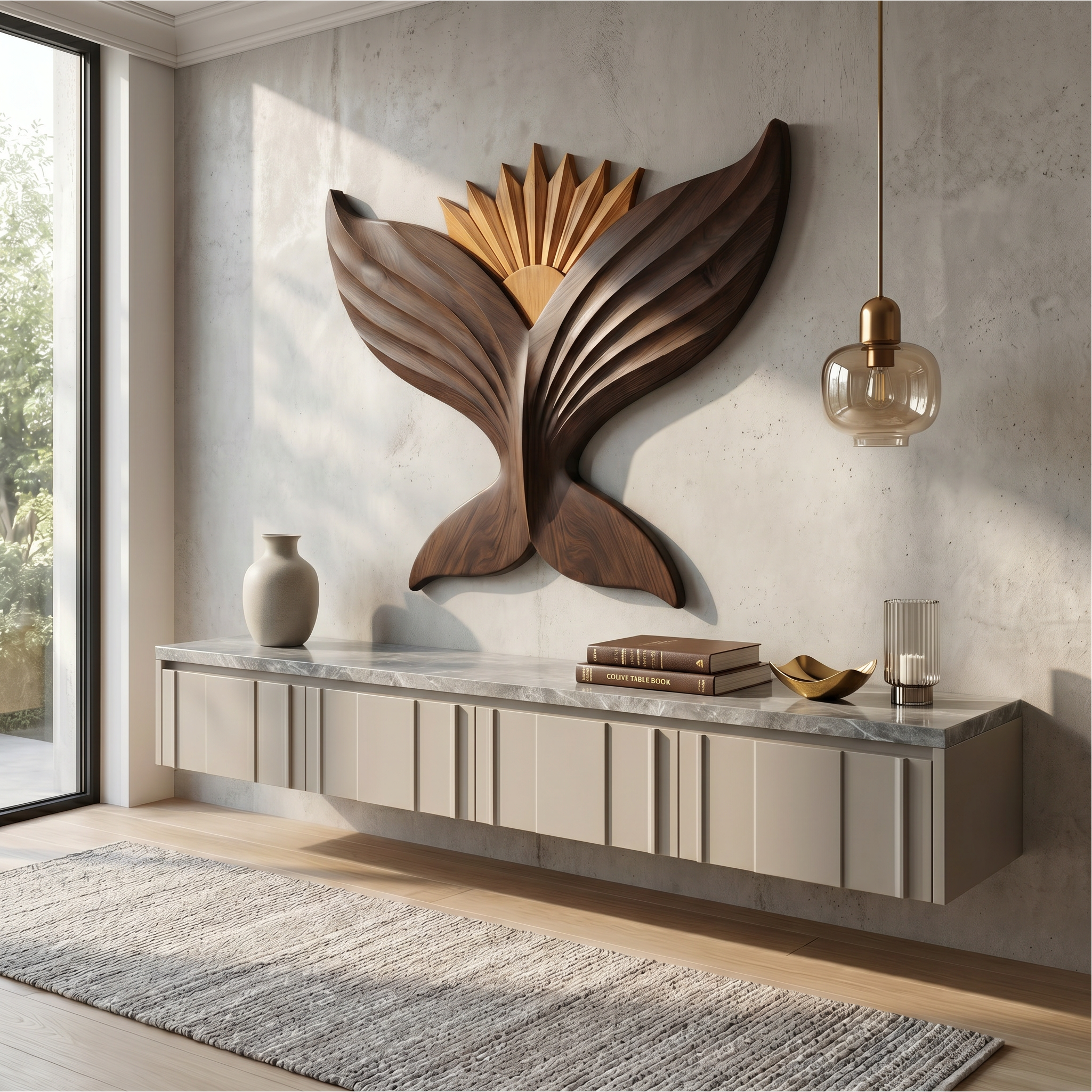 Sculptural Eagle Wooden Wall Art For Living Room And Entryway SINLSAWD086