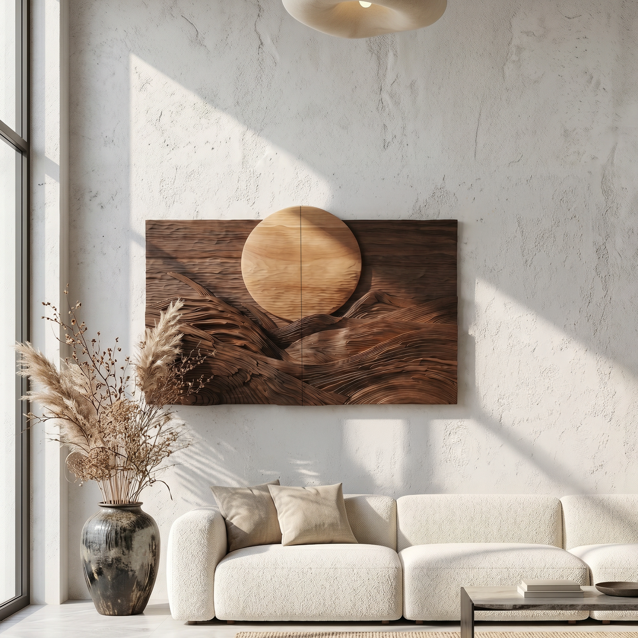 Rustic Mountain Sunrise Wooden Wall Art For Living Room And Bedroom SINLSAWD090
