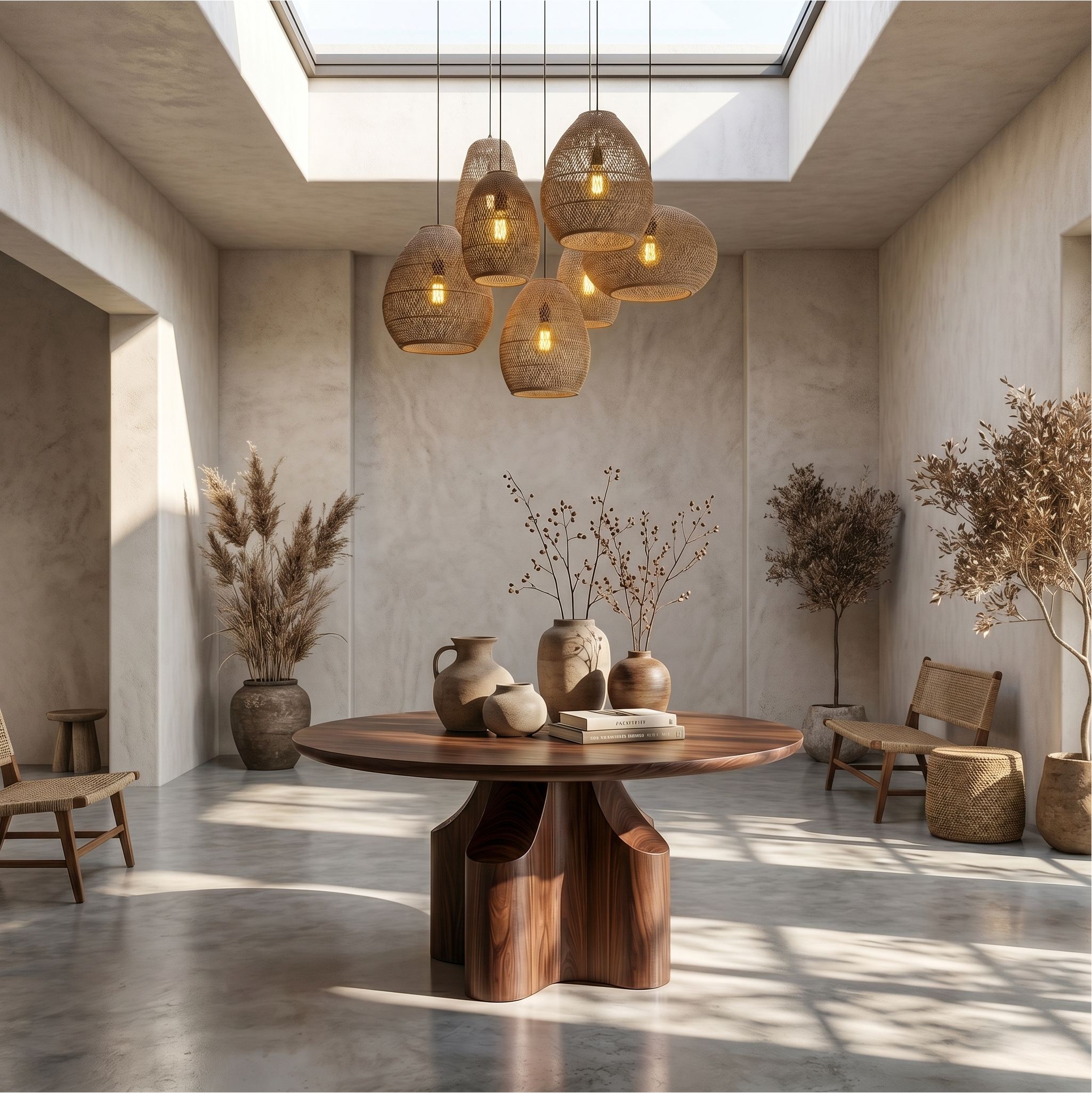 Contemporary Foyer Table With Sculptural Solid Wood Pedestal Base For Entryway And Hallway SINLSAFT037