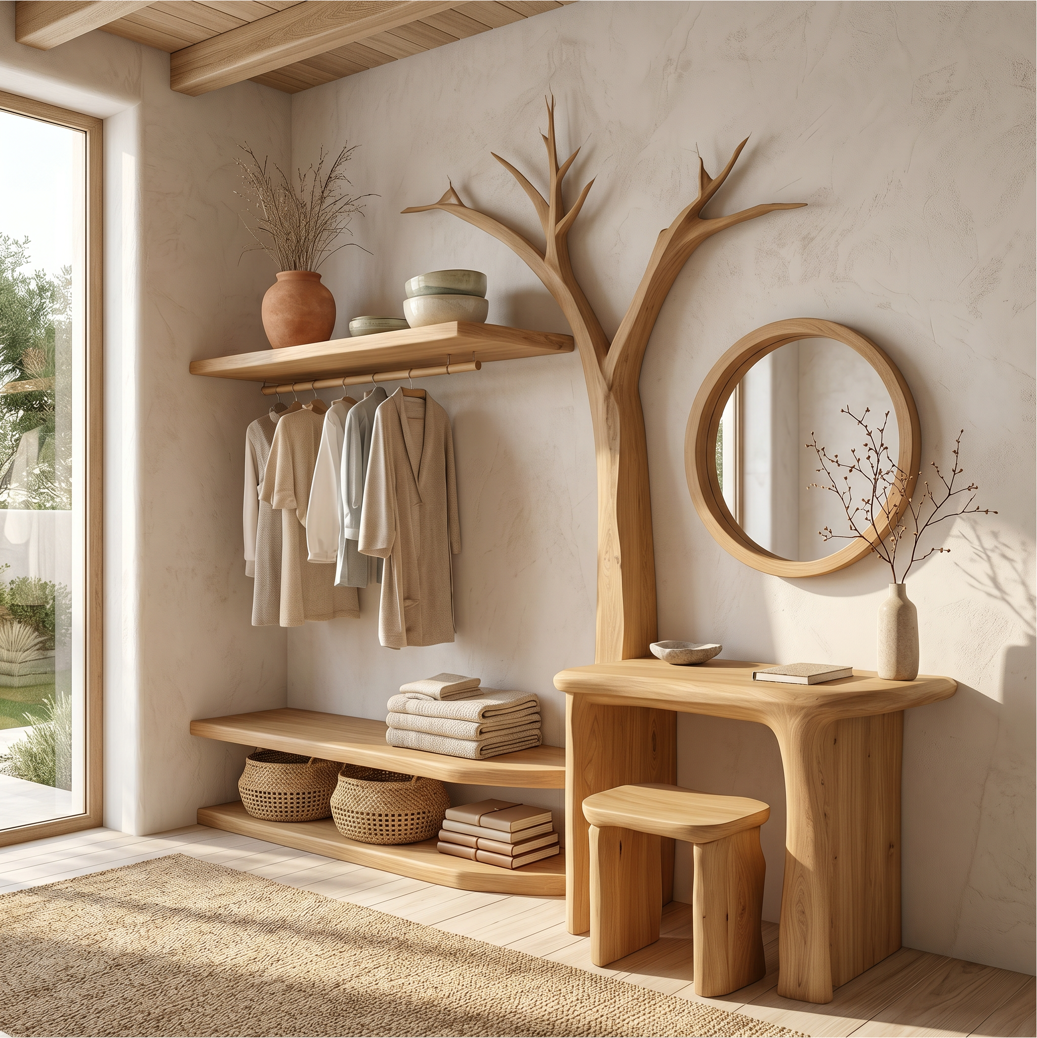 Organic Tree Coat Rack Dressing Table Bedroom And Dressing Room SINLSATCR113