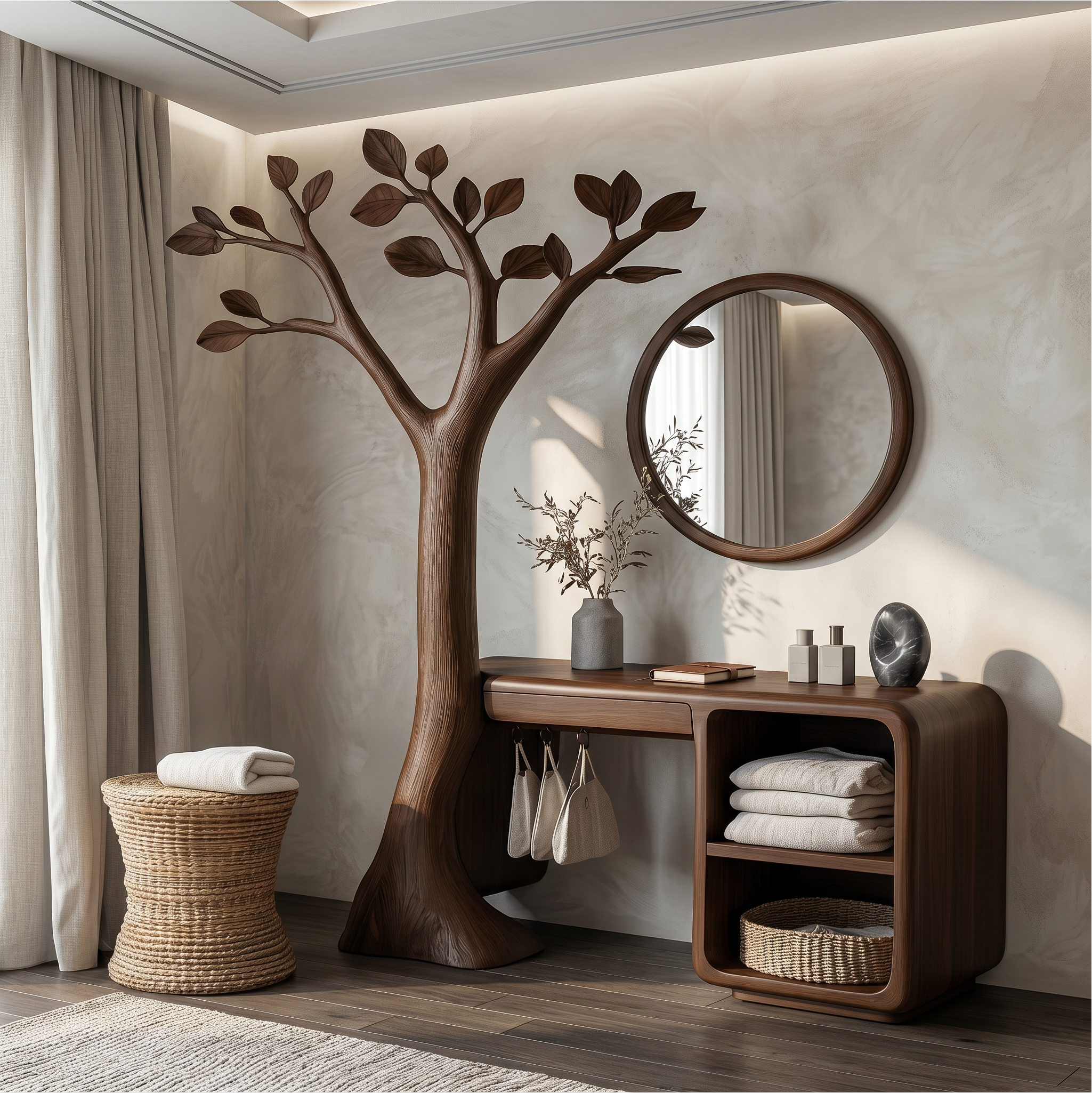 Contemporary Corner Makeup Vanity Bedroom Or Walk In Closet SINLSABDT082