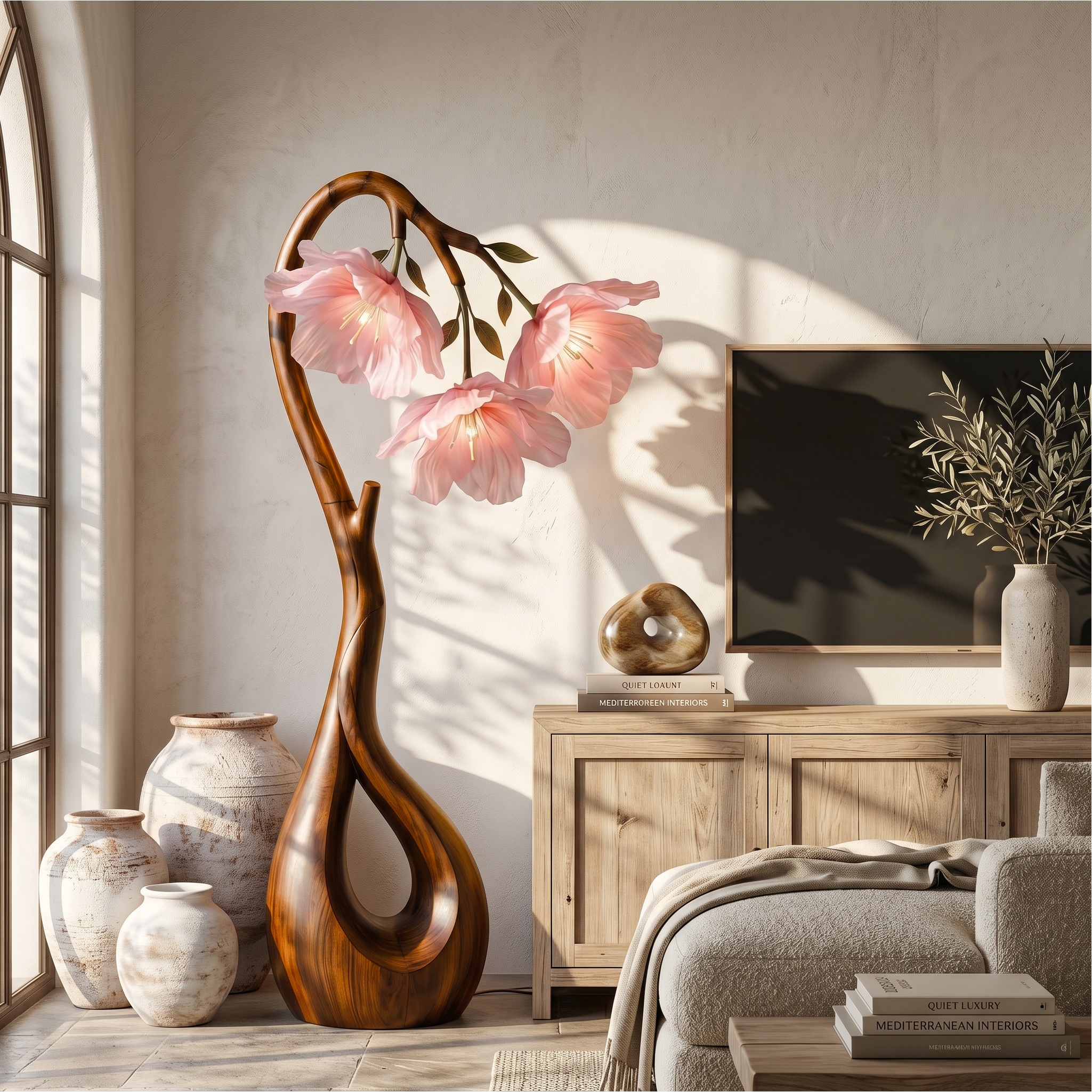 Modern Floor Lamp With Nature Inspired Silhouette For Living Room And Reading Nook SINLSAFLP101