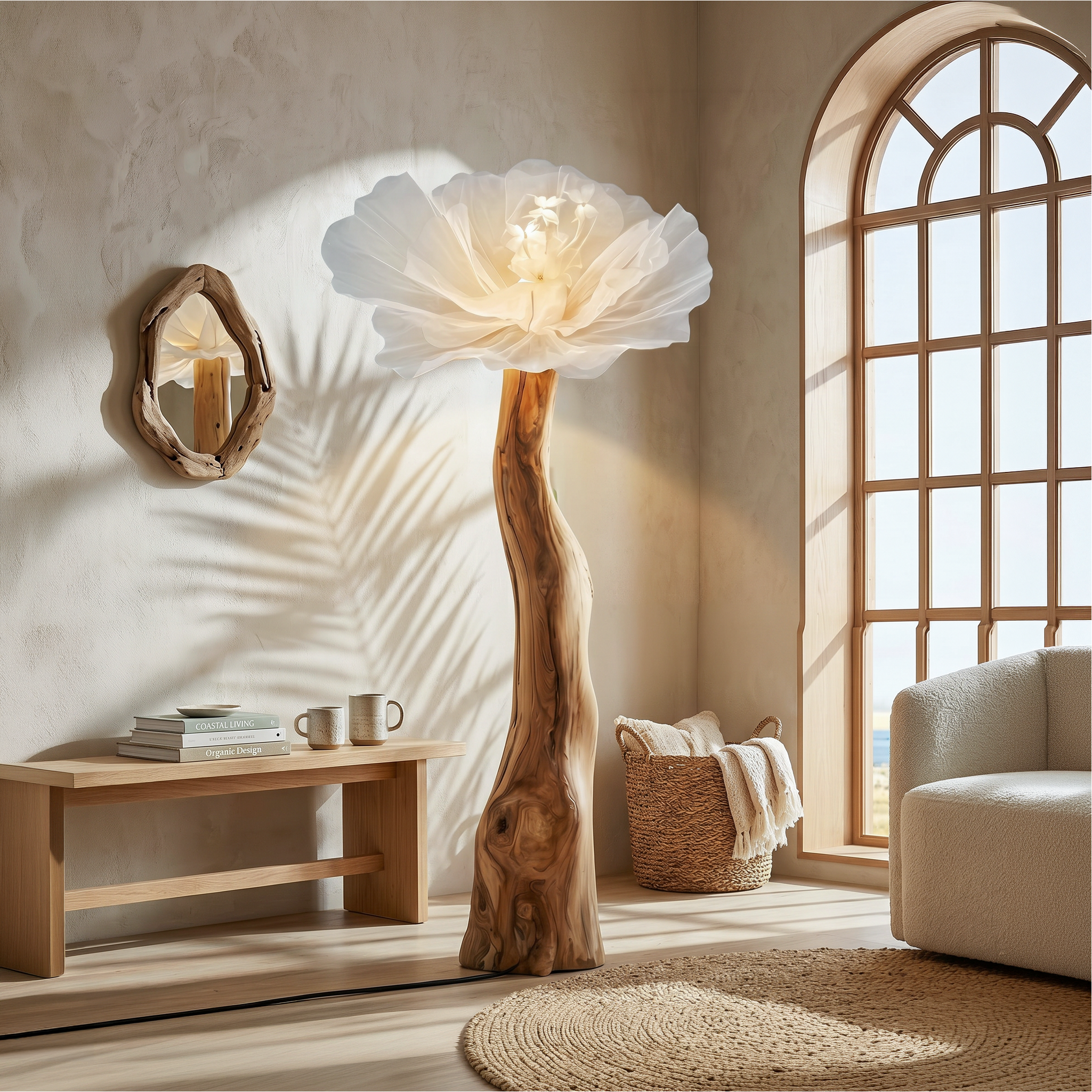 Sculptural Standing Lamp Organic Blossom Form For Living Room SINLSAFLP113