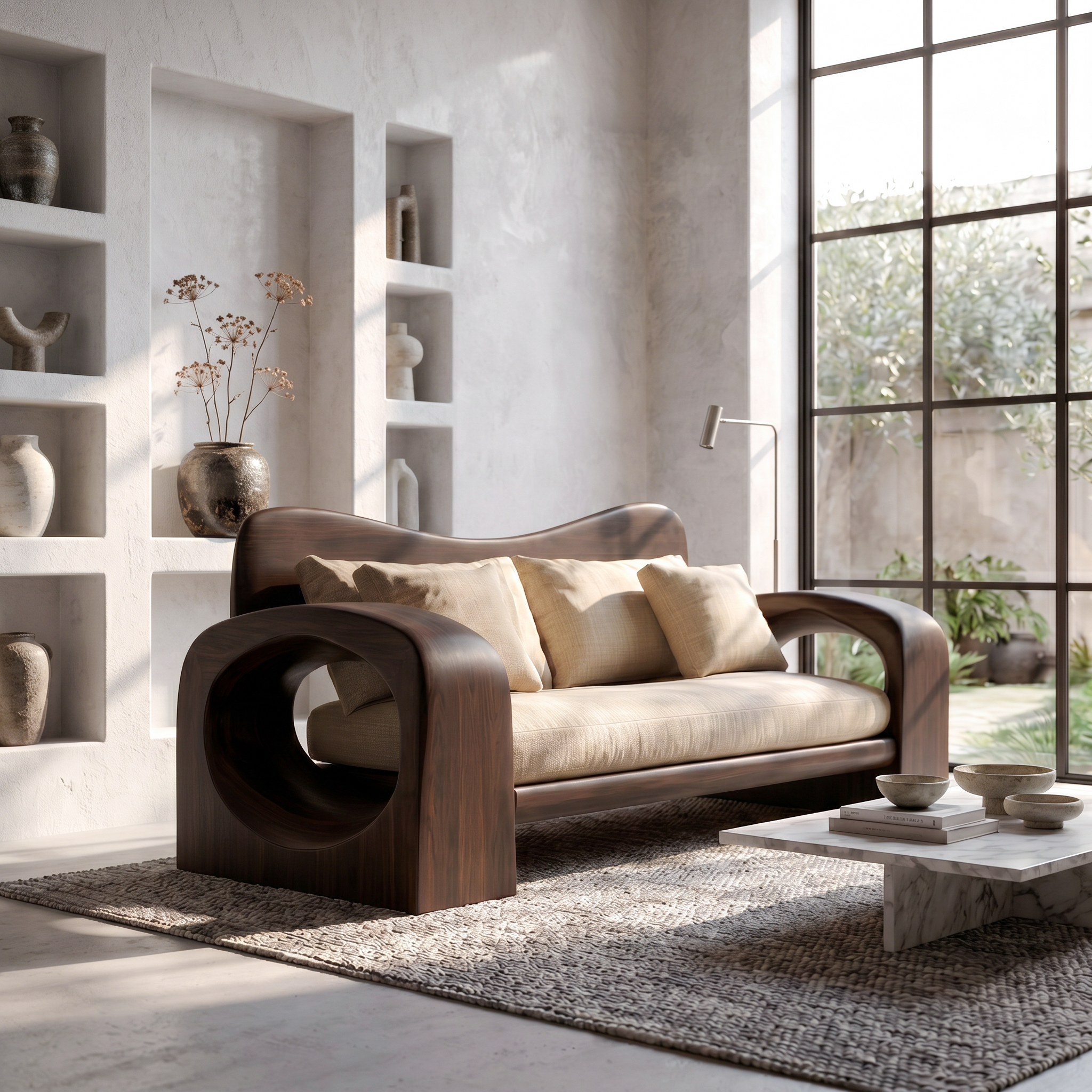 Organic Sofa Frame With Handcrafted Solid Wood Structure For Living Room SINLSASF028
