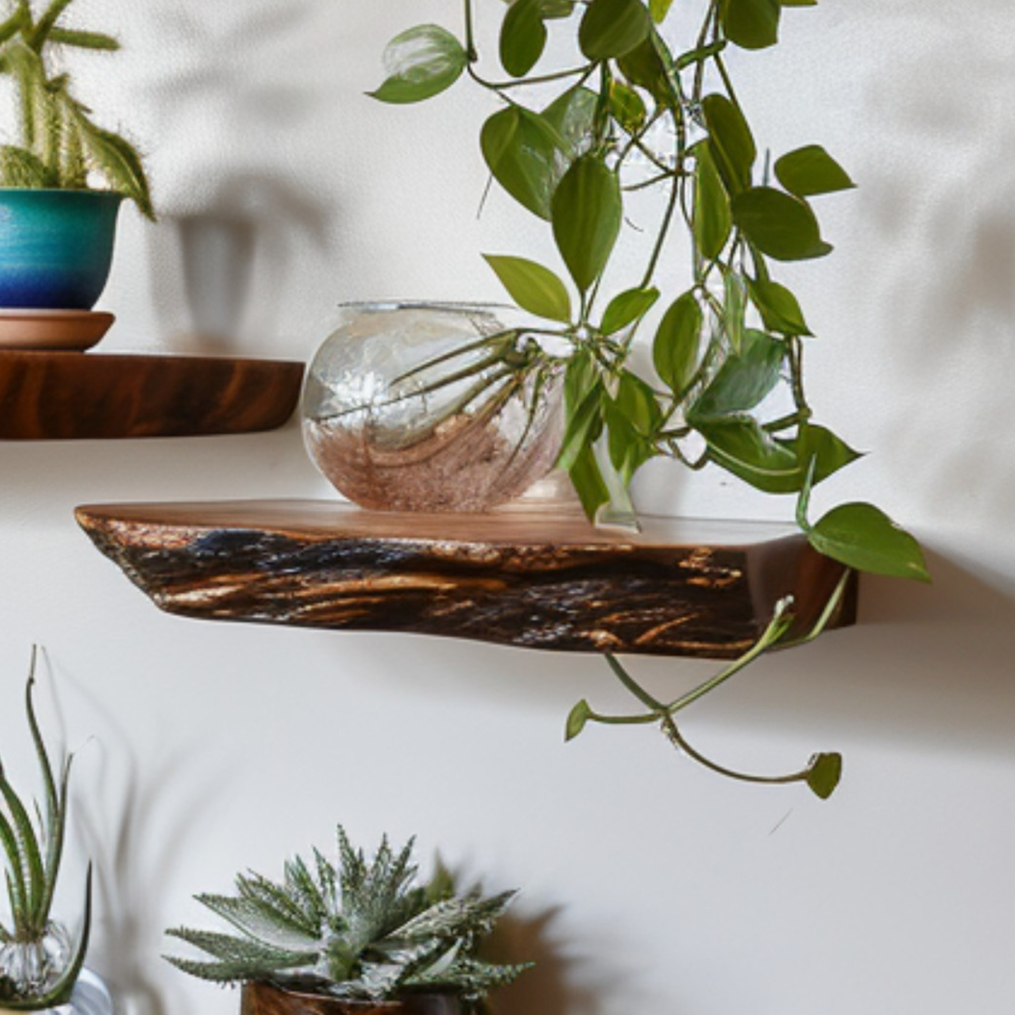 Live Edge Shelf Wall Mounted Shelf SINLFL020