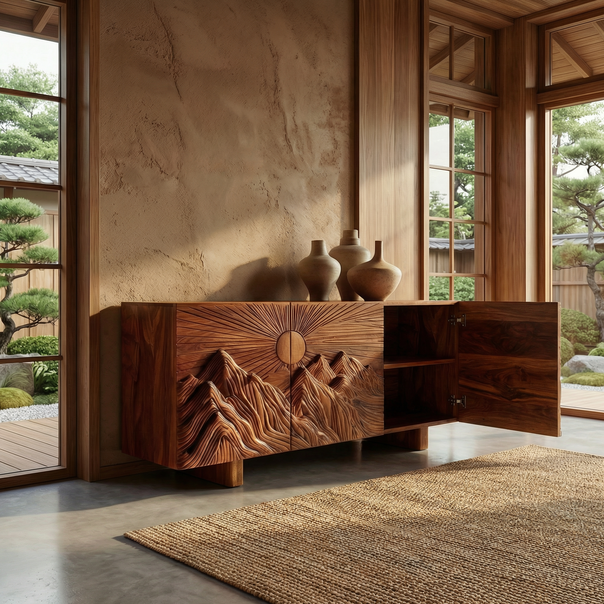 Rustic Artistic Storage Cabinet For Living Room And Apartment SINLSASC477
