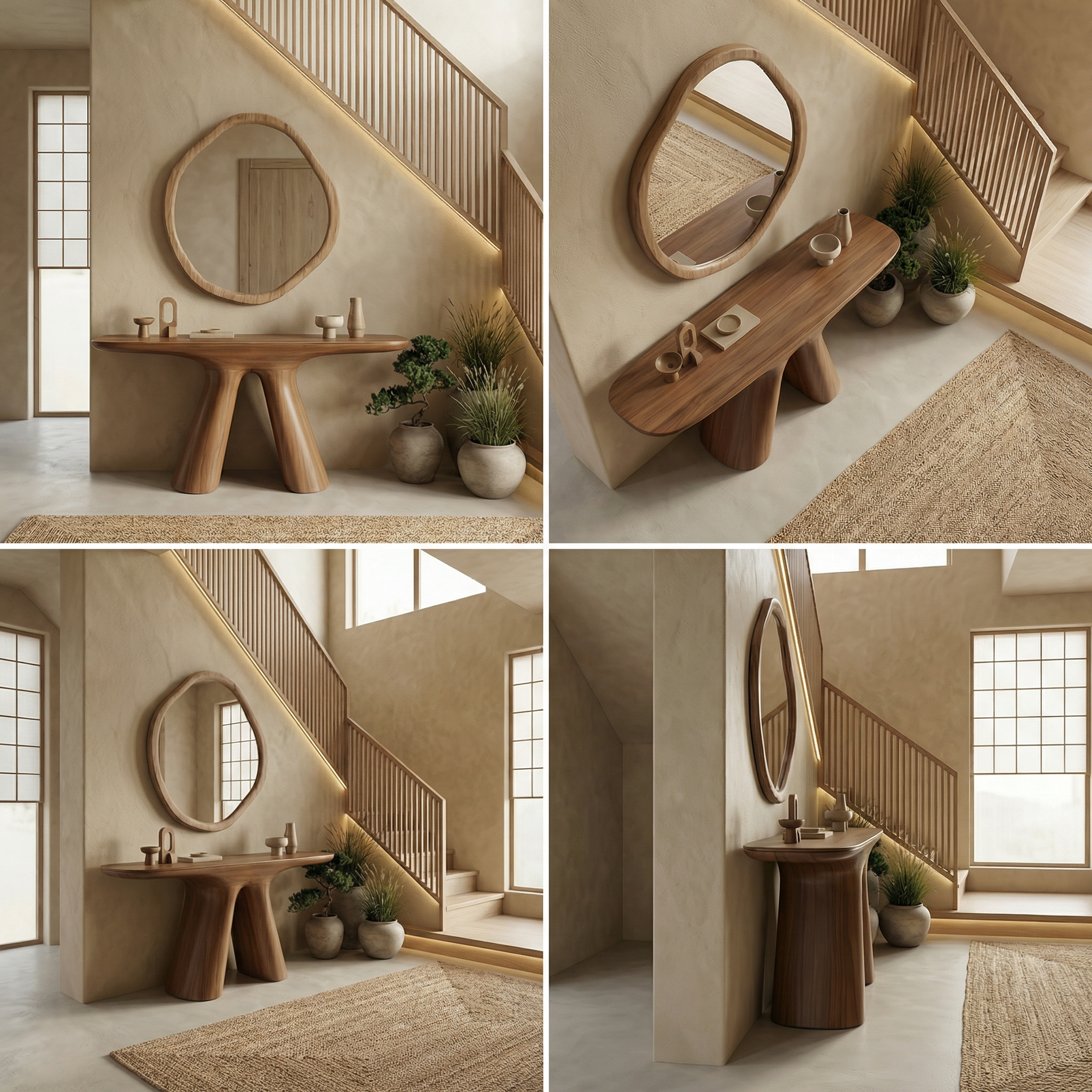 Natural Rustic Console Table Solid Wood Entryway Living Room Hallway SINLSACS523