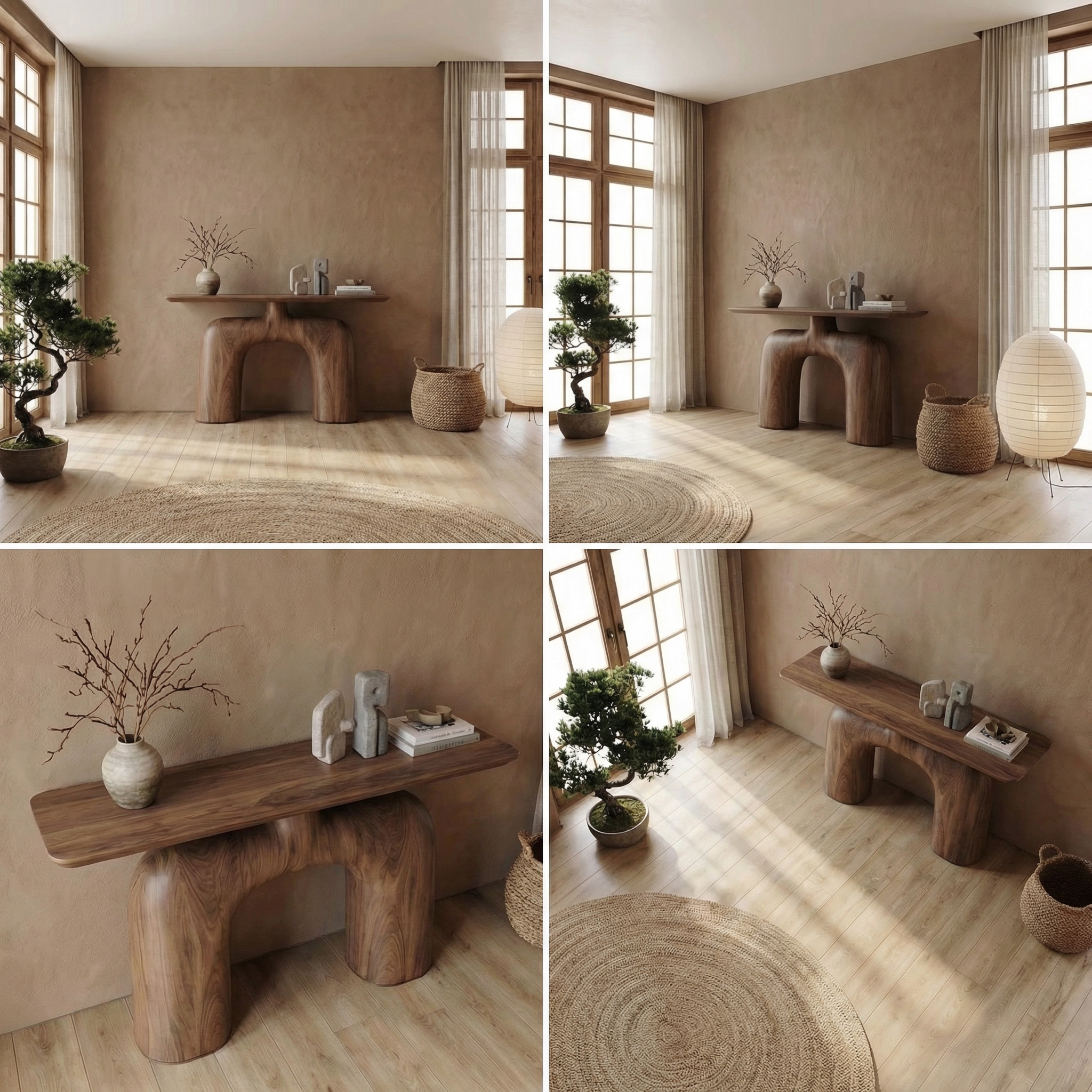 Organic Console Table Wooden Living Room SINLSACS528