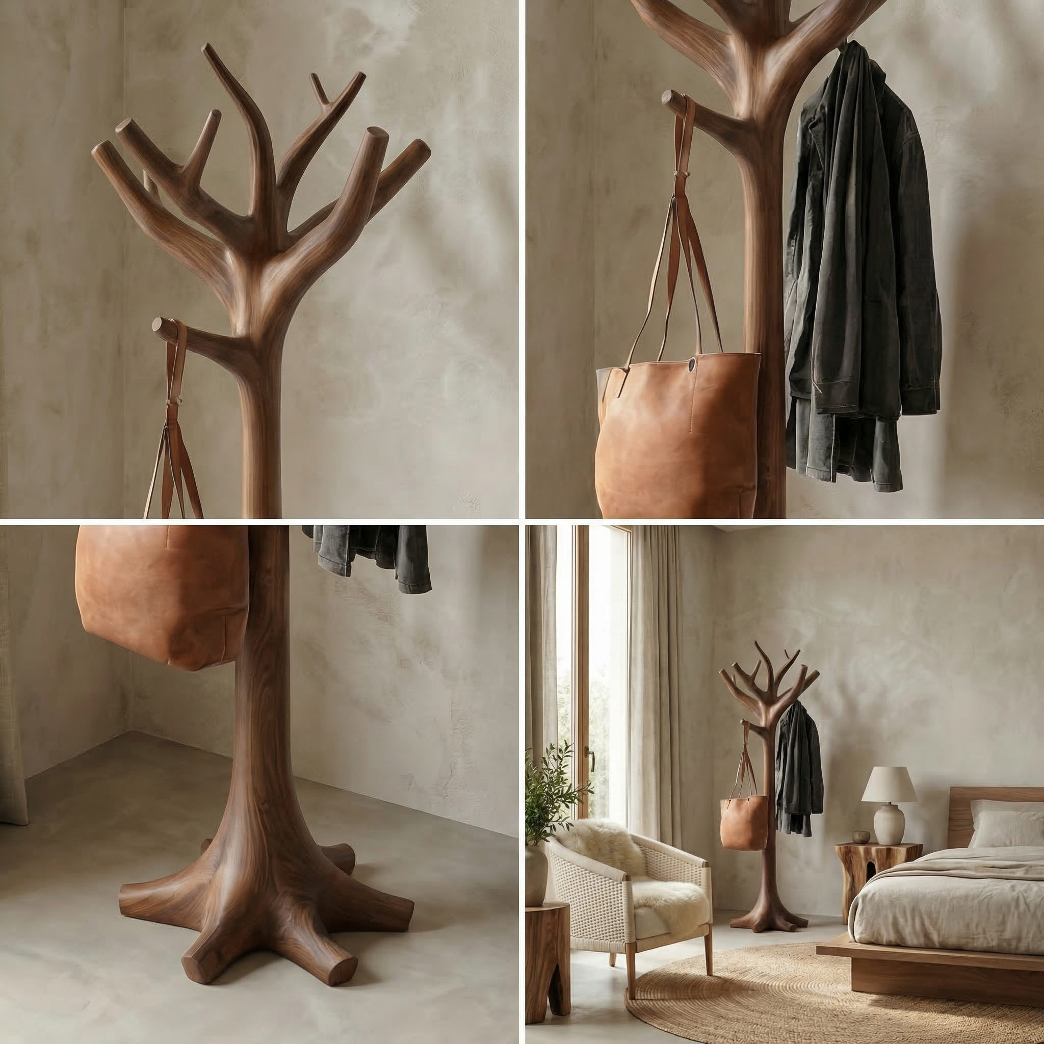 Rustic Decorative Tree Coat Rack For Bedroom And Hallway SINLSATCR103