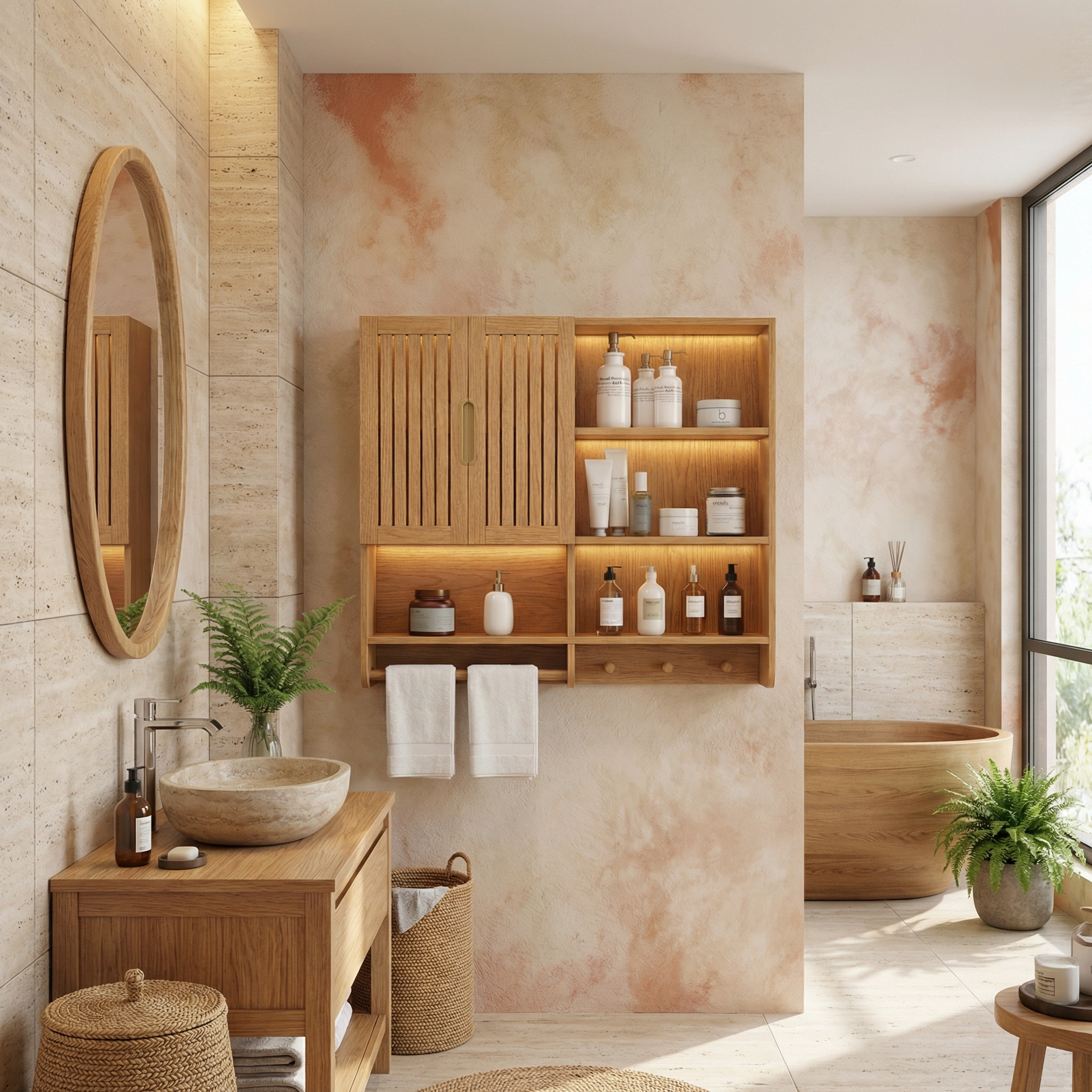 Modern Spa Bathroom Storage Cabinet For Bathroom And Vanity Wall SINLSABCT007