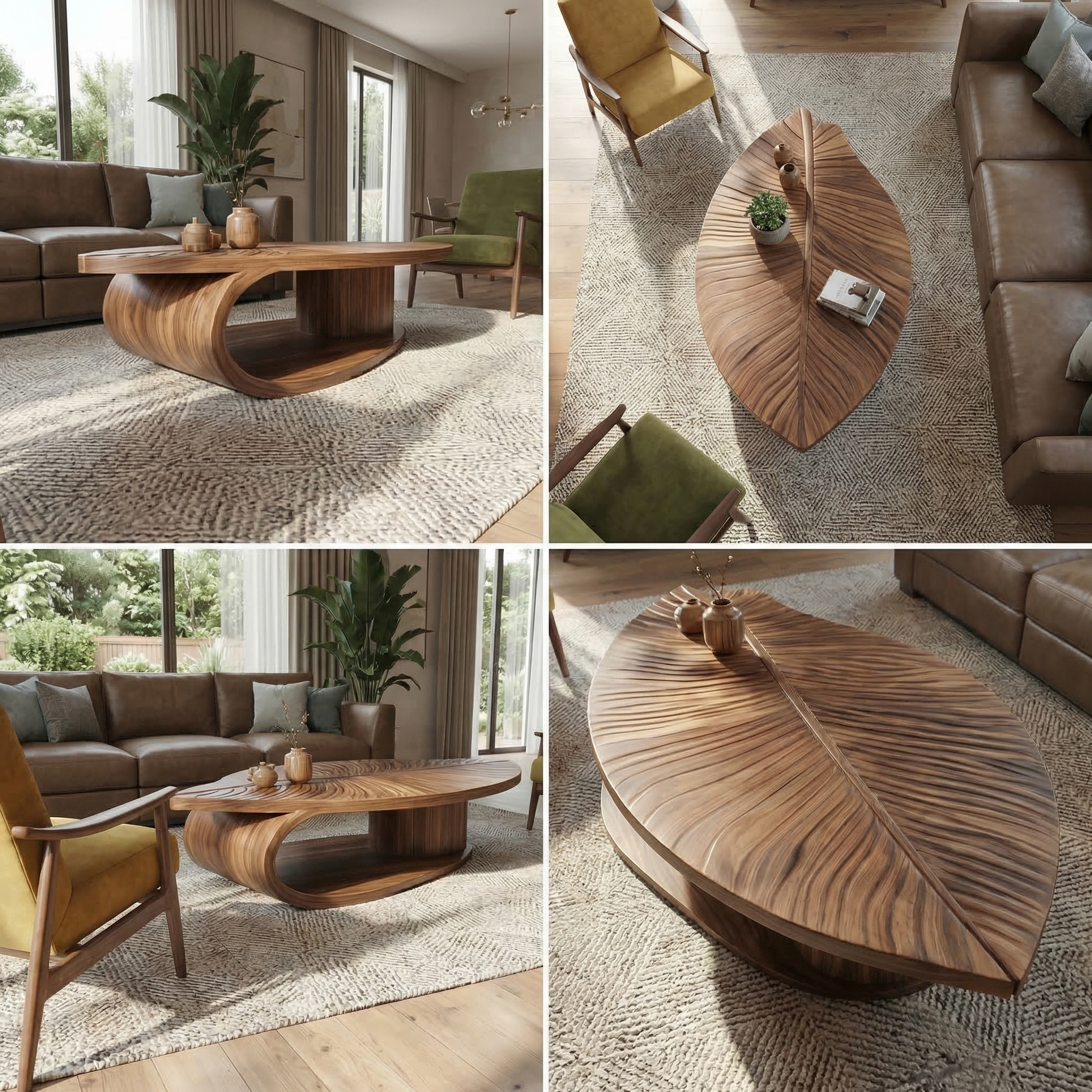 Scandinavian Solid Wood Coffee Table For Living Room SINLSACF334