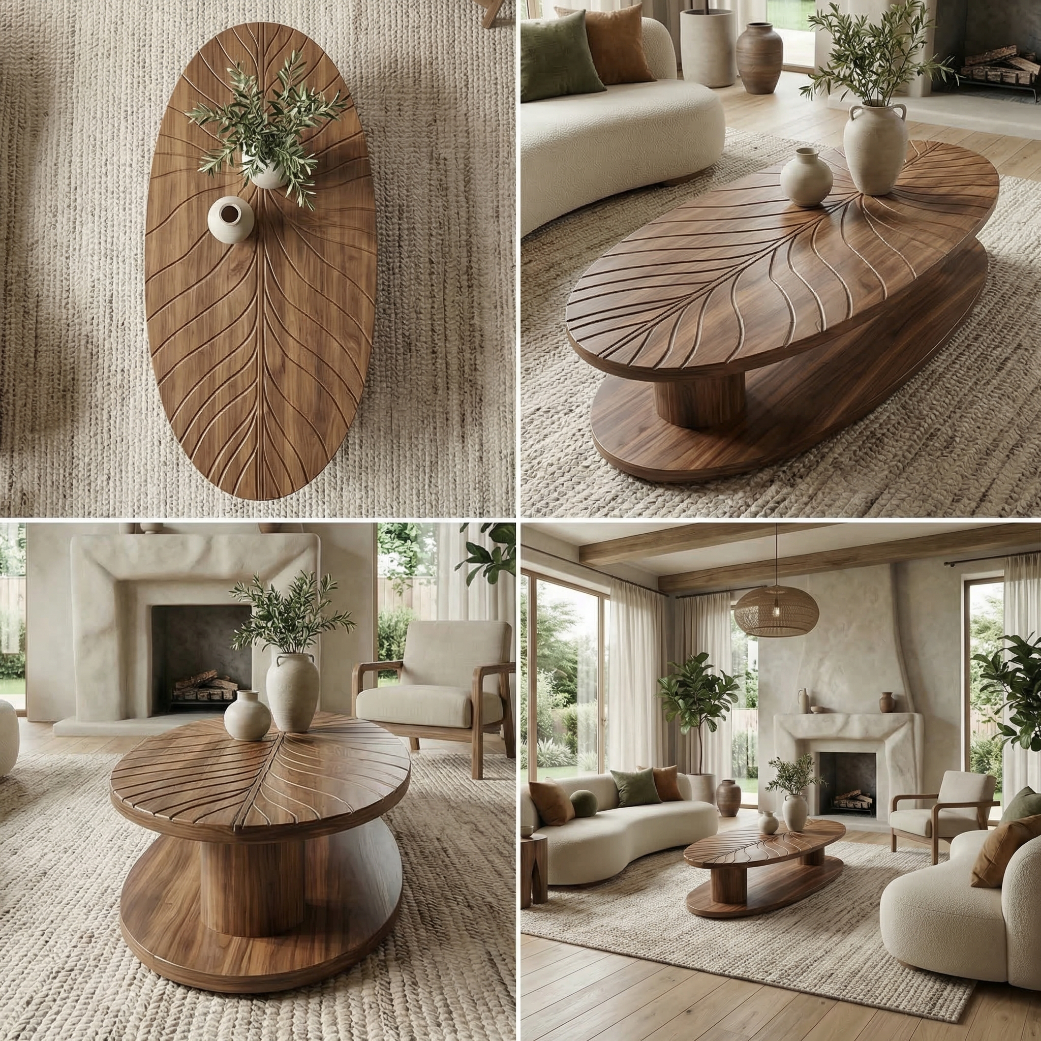 Scandinavian Minimalist Solid Wood Coffee Table For Living Room SINLSACF336