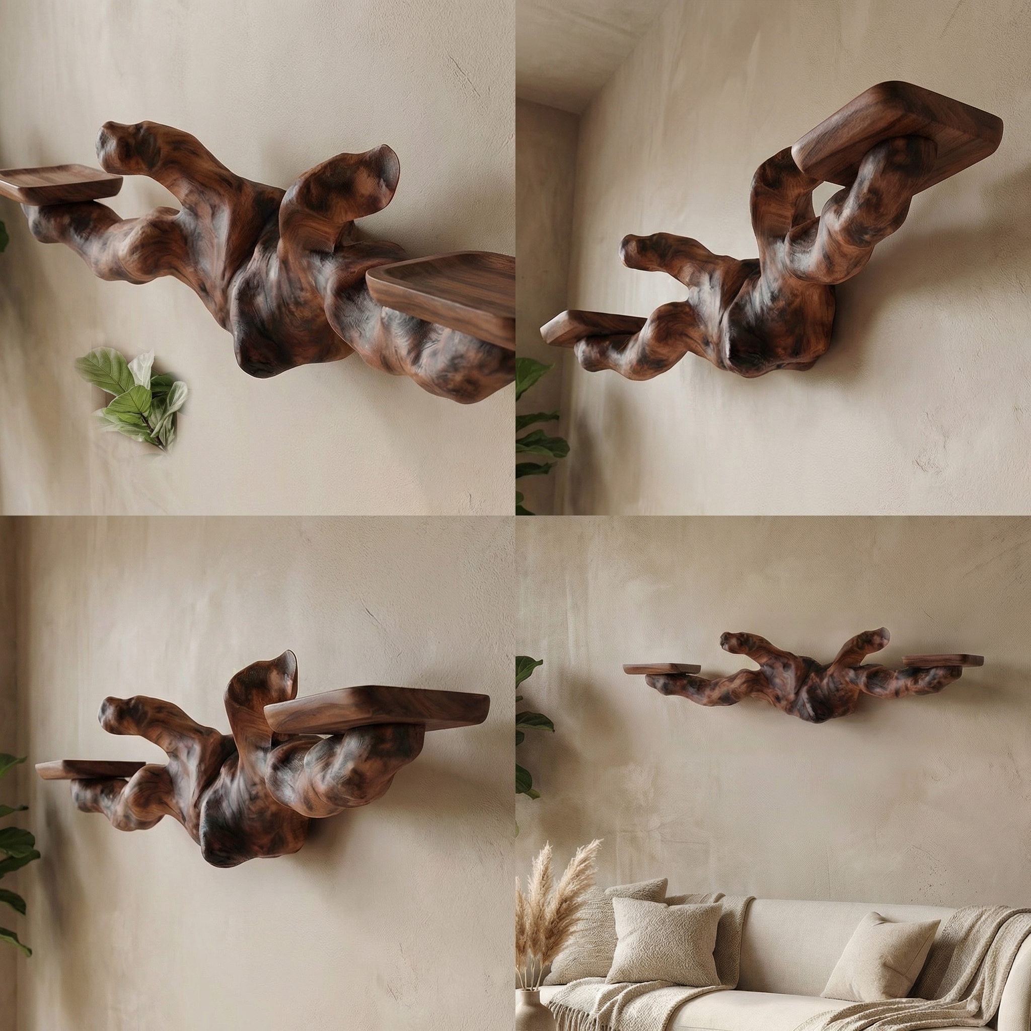 Rustic Floating Shelf Wood For Living Room SINLSAFL521