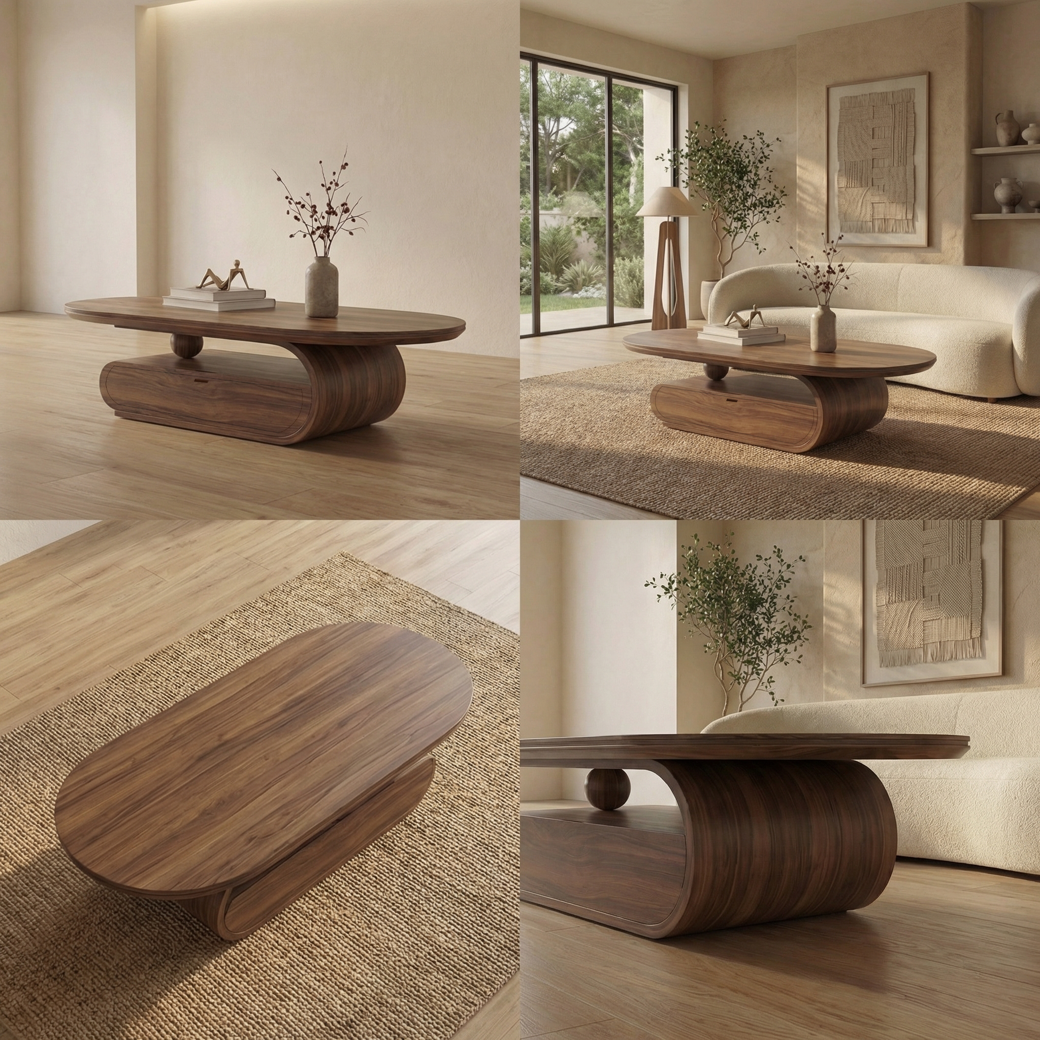 Handcrafted Oval Coffee Table For Living Room SINLSACF327