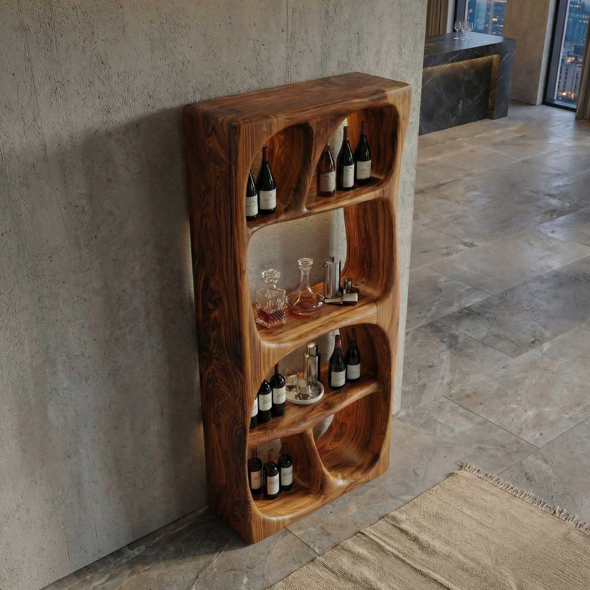 Modern Statement Wine Storage Cabinet For Living Room And Bar Space SINLSASC508