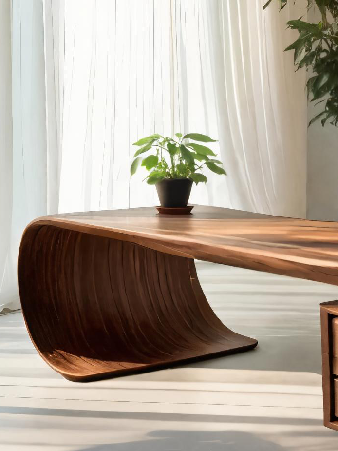 Modern Desk With Sculptural Curved Design For Office SITHTTDE043