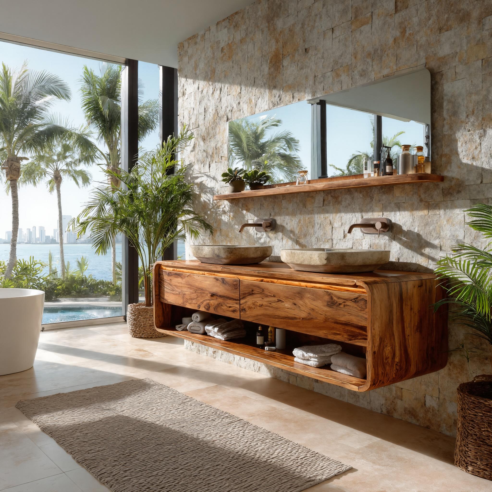 Minimalist Floating Wood Bathroom Vanity For Bathroom Areas RTTHHNBRV009