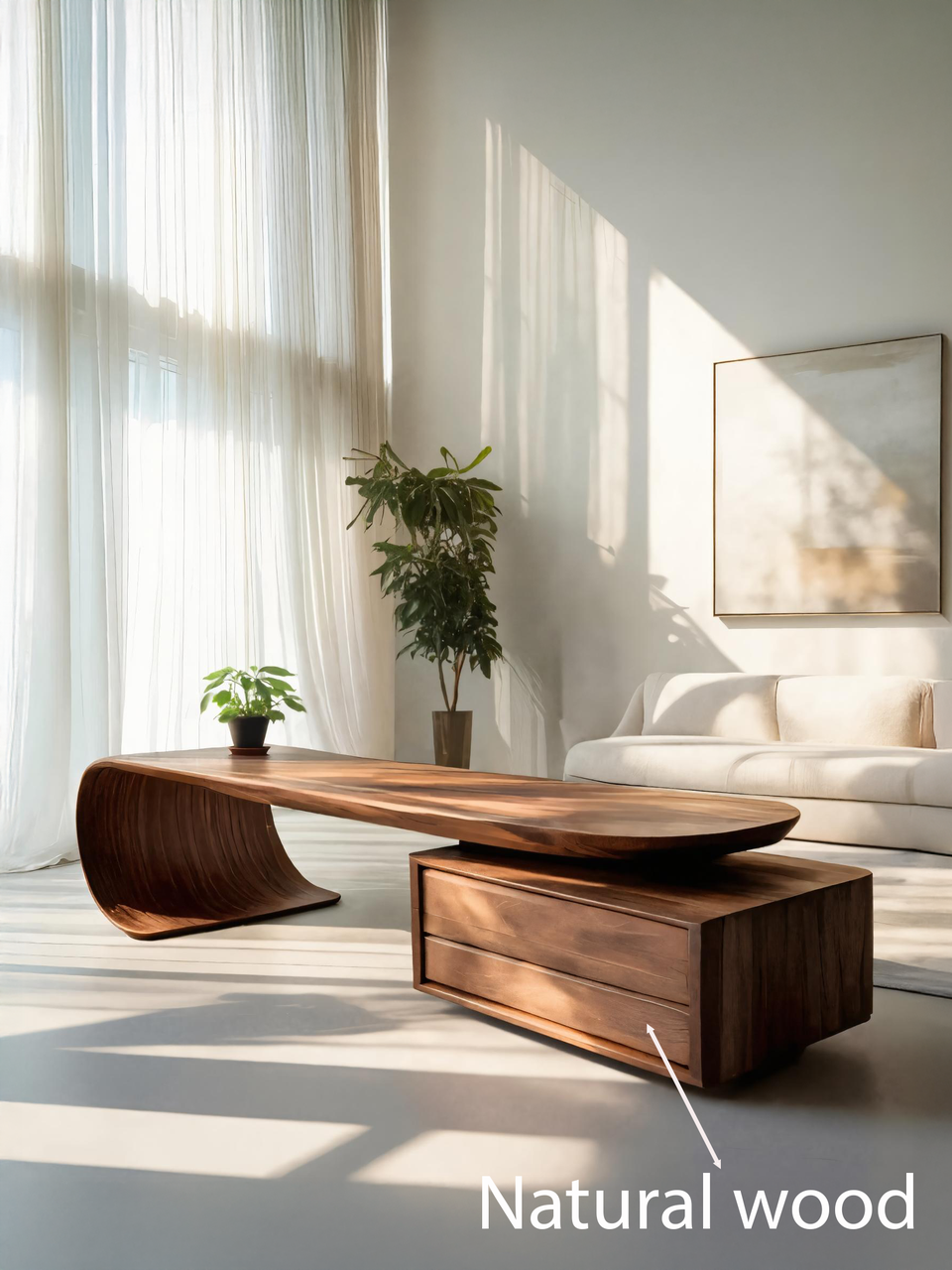 Modern Desk With Sculptural Curved Design For Office SITHTTDE043