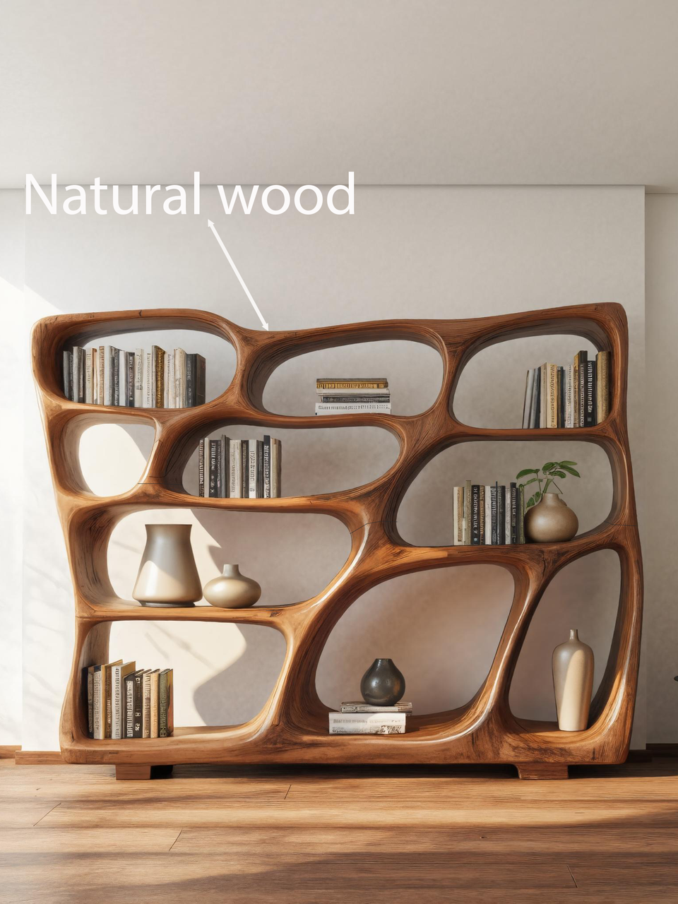Modern Bookshelf With Sculptural Open Design For Living Room SITHTTBS029