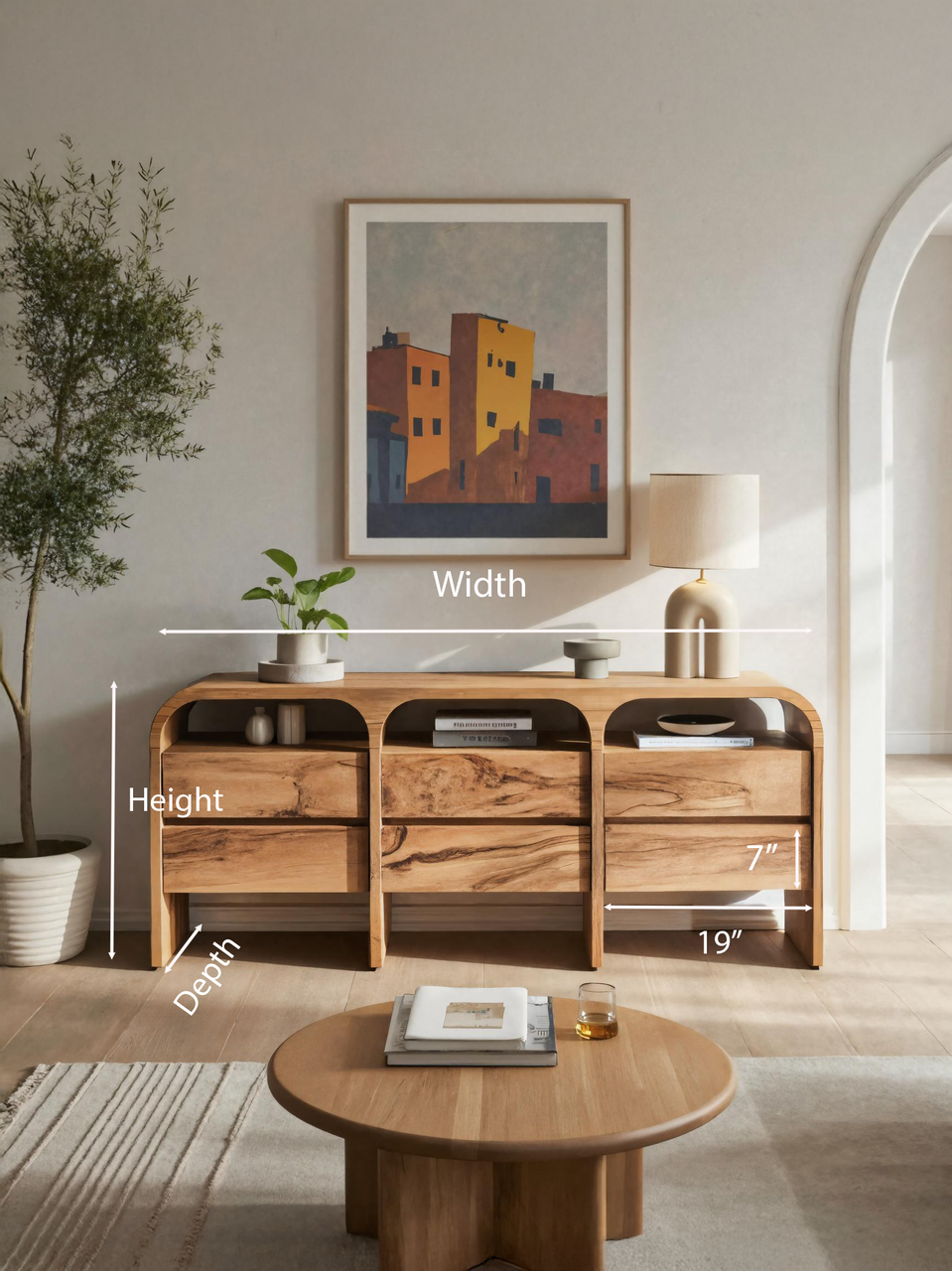 Modern Curved Sideboard For Living Room SITHTTSD001