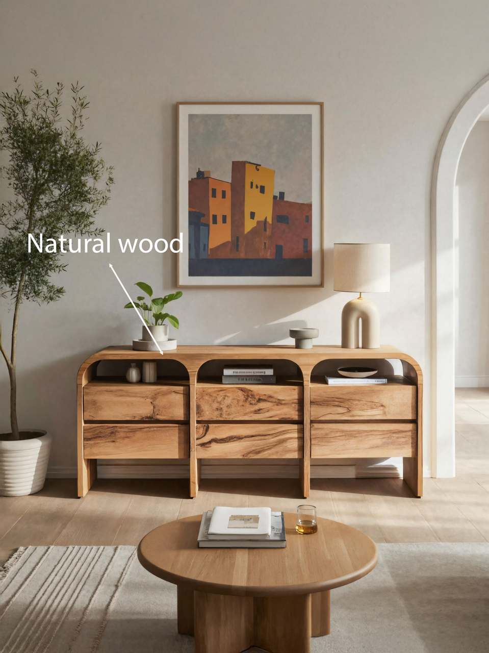 Modern Curved Sideboard For Living Room SITHTTSD001