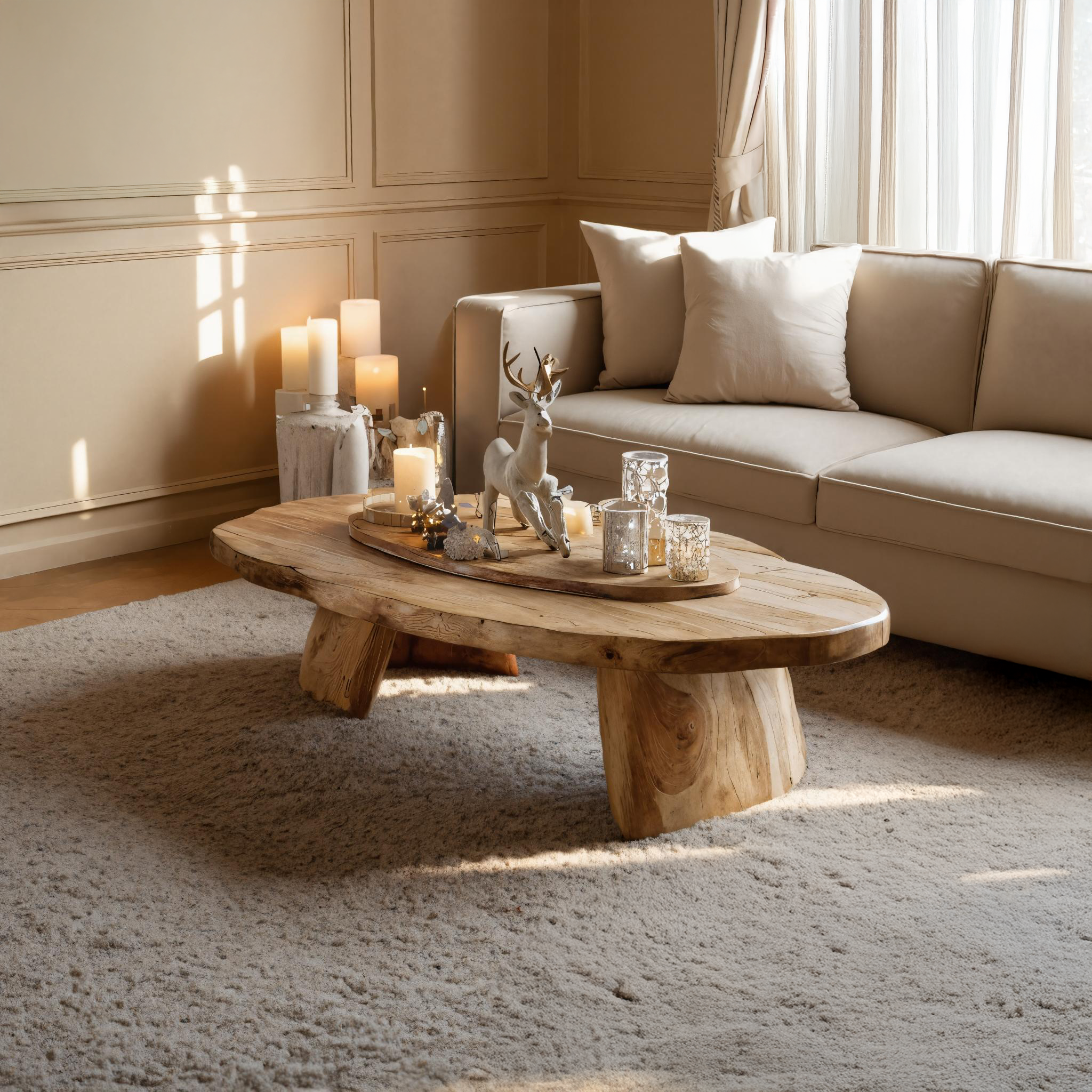 Mid Century Wooden Coffee Table For Holiday Living Room Decor SILDTTRCCF012