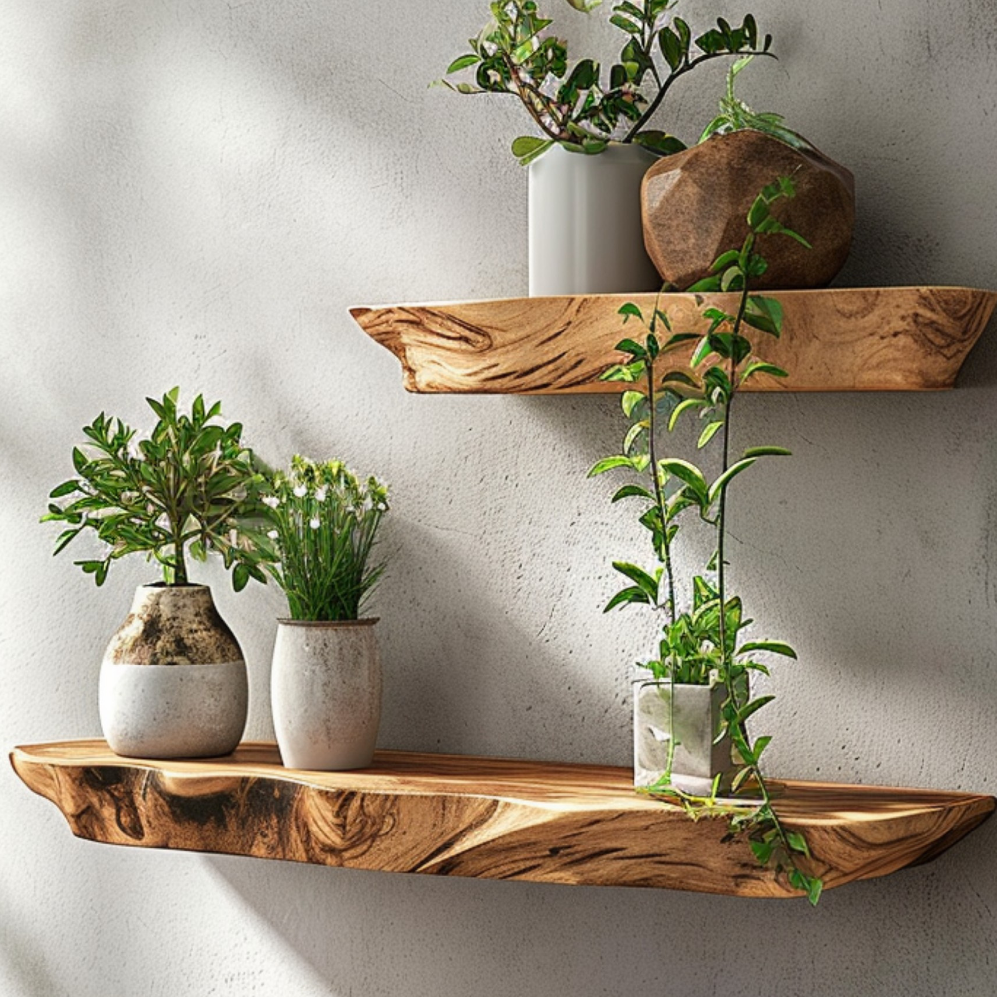 Live Edge Wooden Floating Shelf SINLFL031