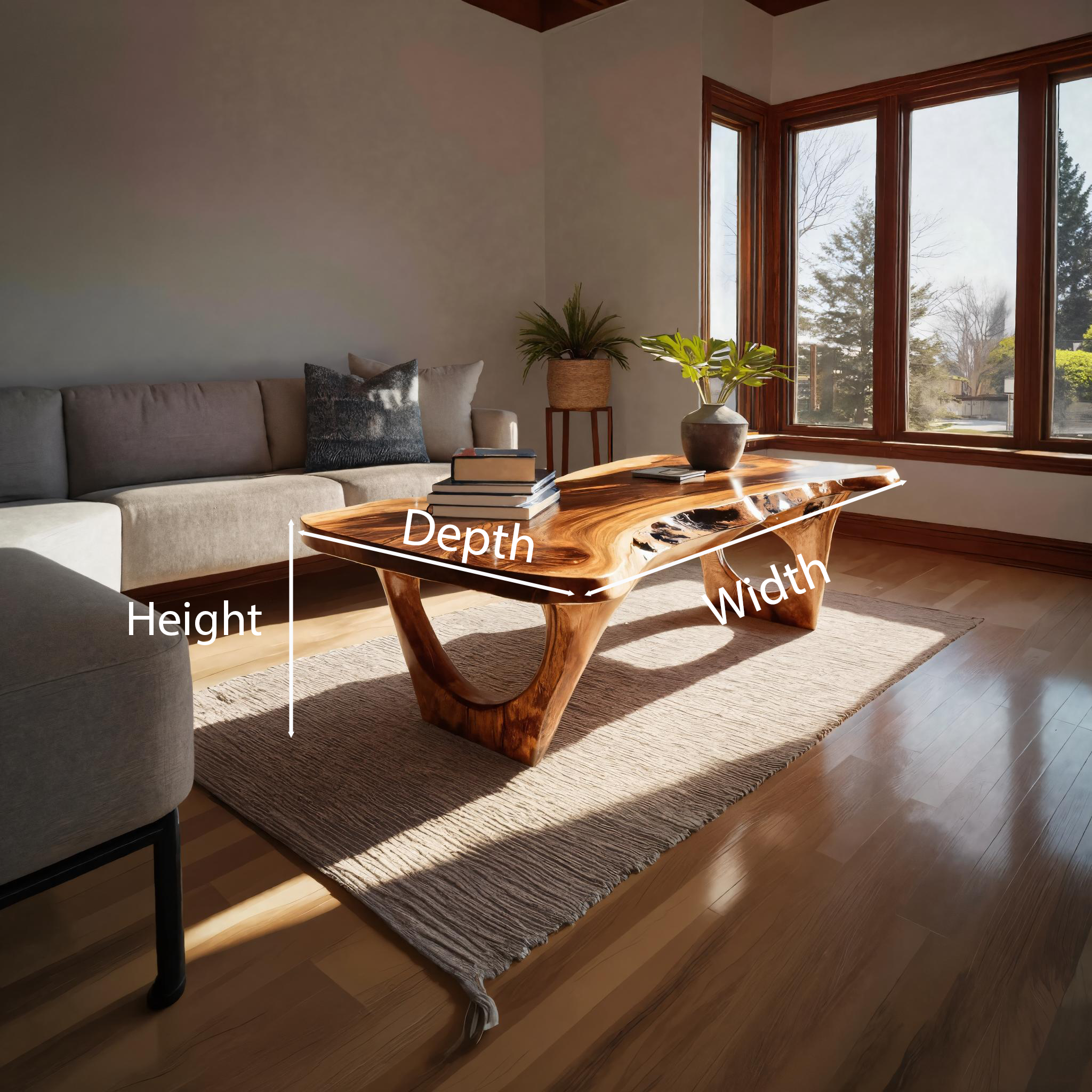 Contemporary Coffee Table Live Edge Design For Living Room RTTHTTCF024