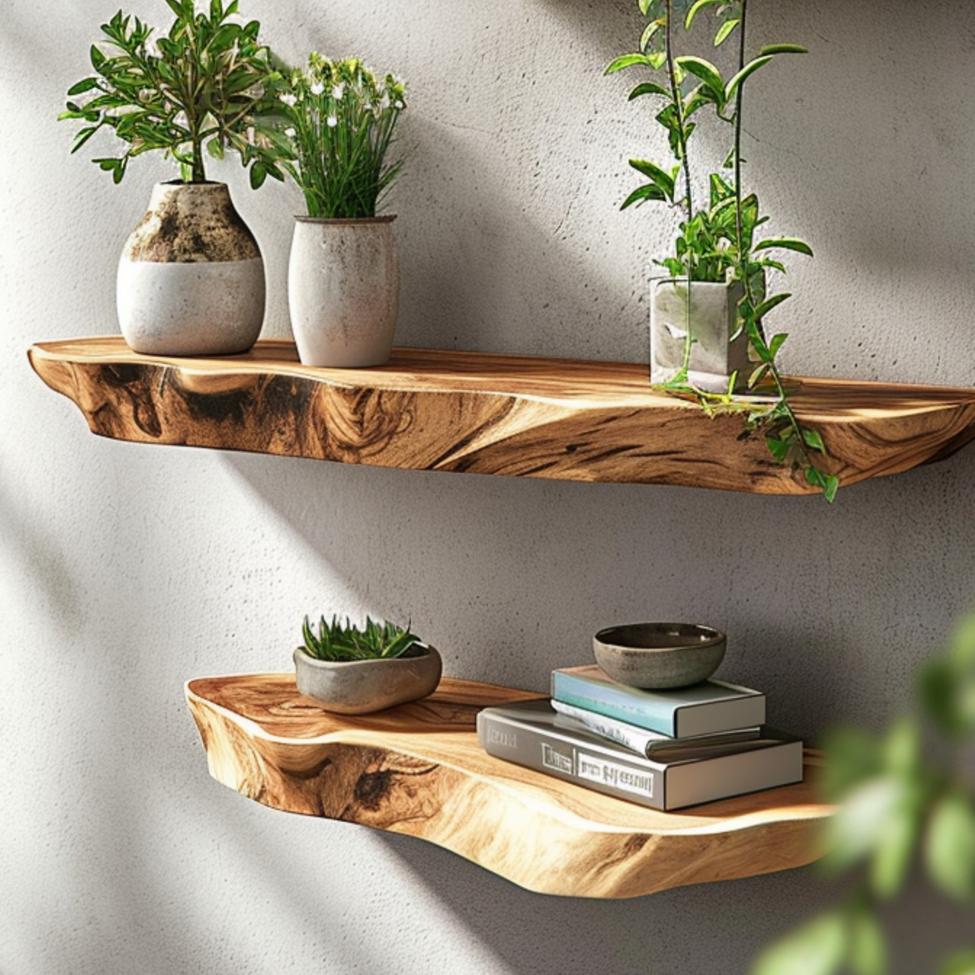 Live Edge Wooden Floating Shelf SINLFL031