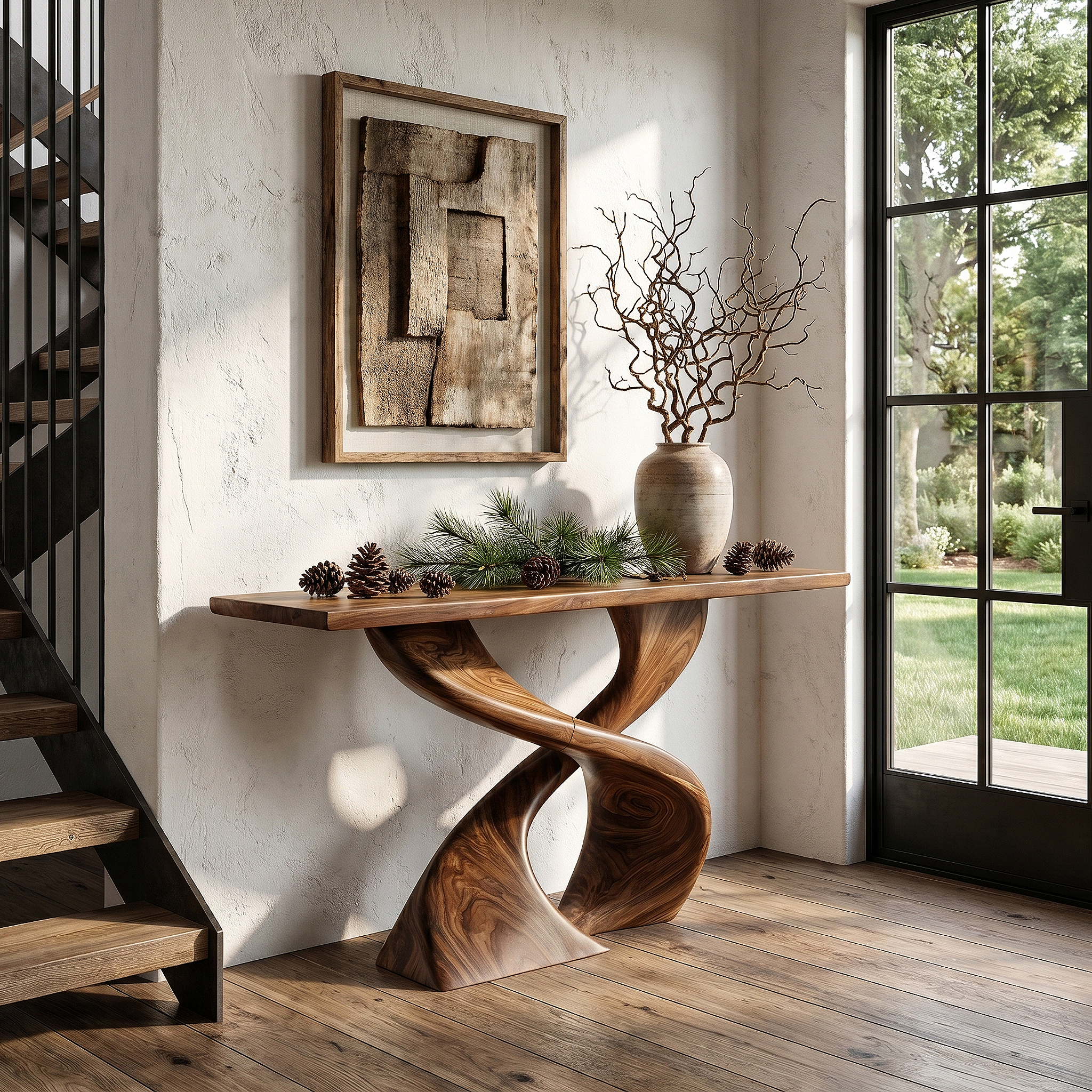 Sculptural Console Table With Twisted Tree Inspired Design For Hallway SINLHACS657