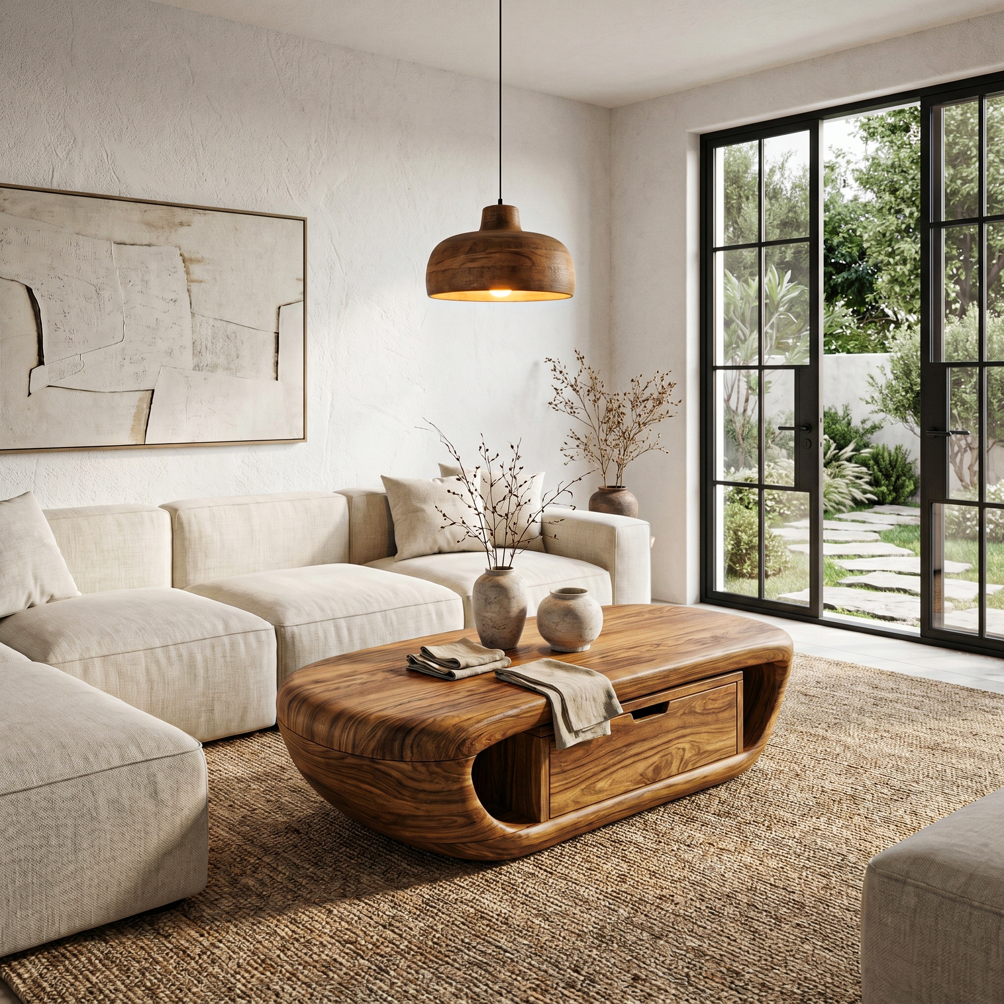Modern Coffee Table With Built In Storage Shelf For Living Room SINLHACF369
