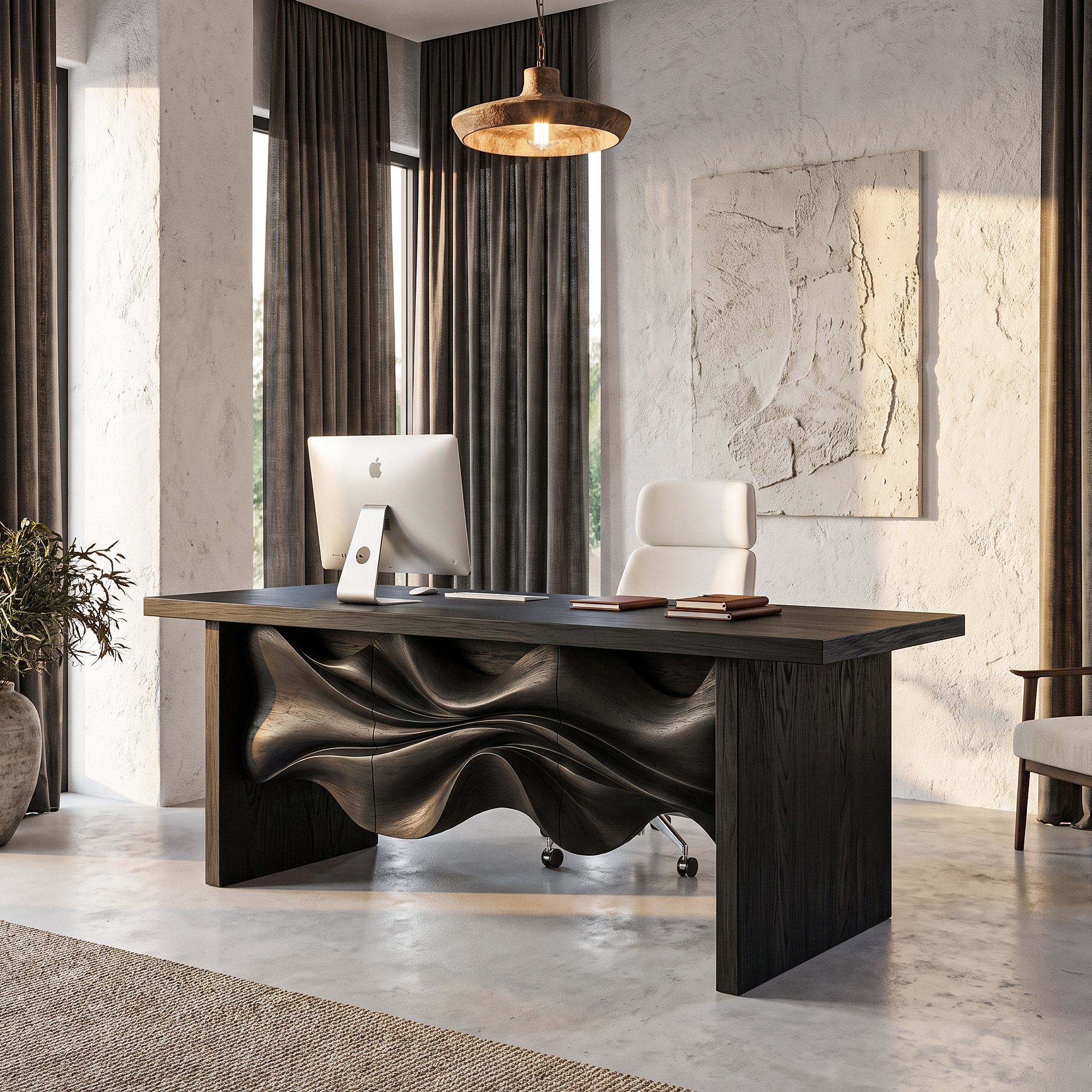 Minimalist Writing Desk Handcrafted Storage Design For Home Office SINLHADE167