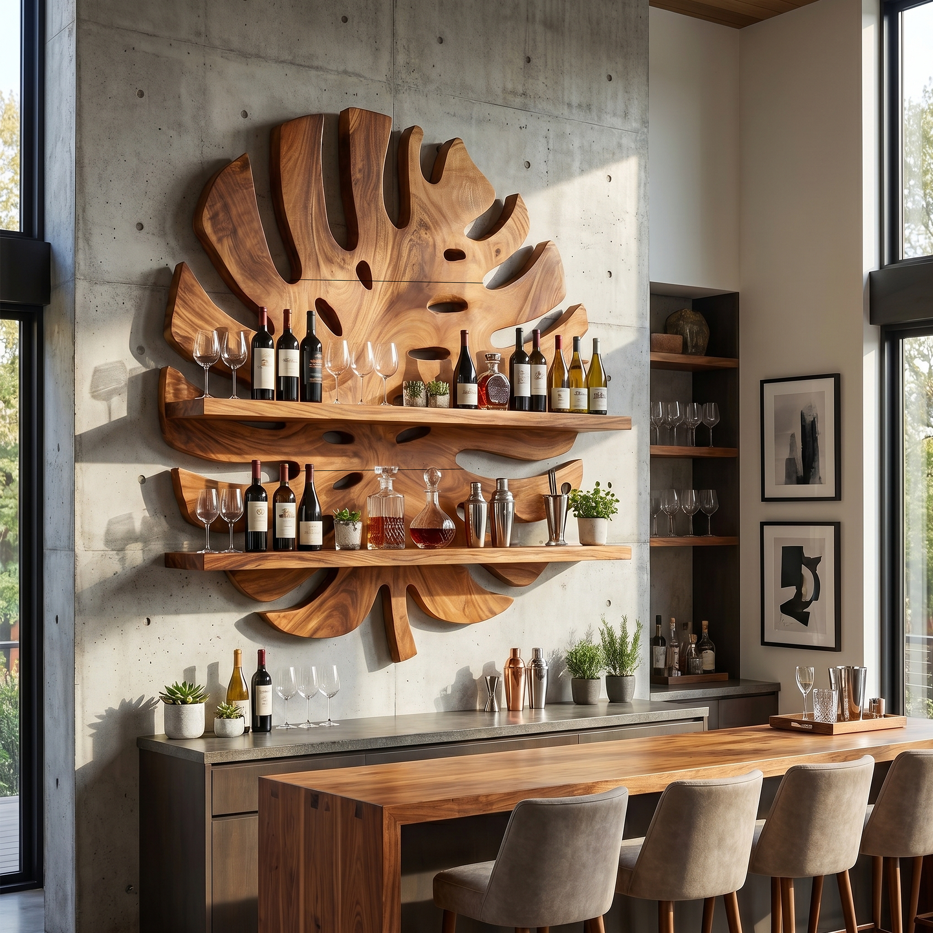 Modern Wall Wine Holder For Home Bar Bottle Showcase SILDTTRWH067