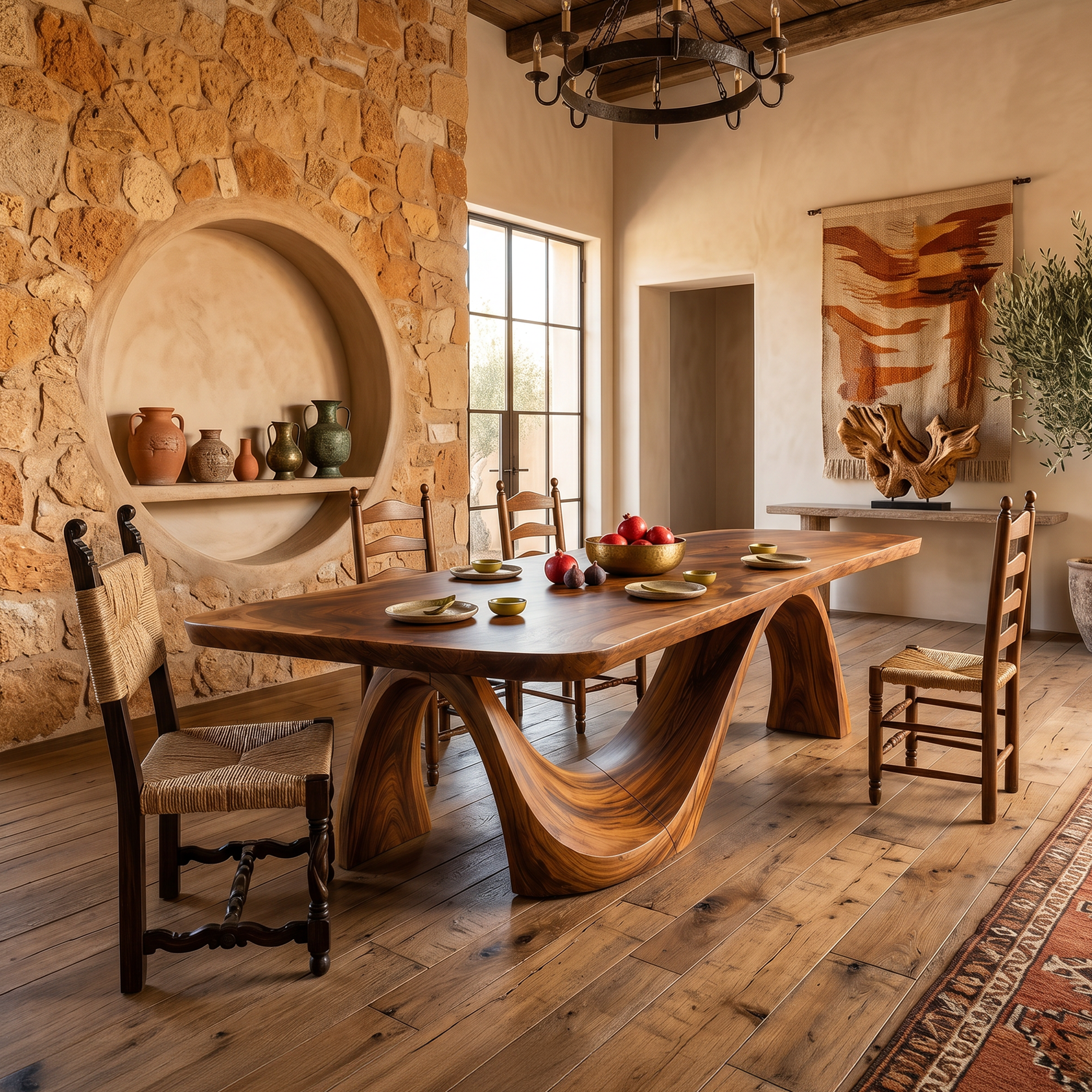 Minimalist Irregular Dining Table For Apartment Dining Area SILDTTNDN025