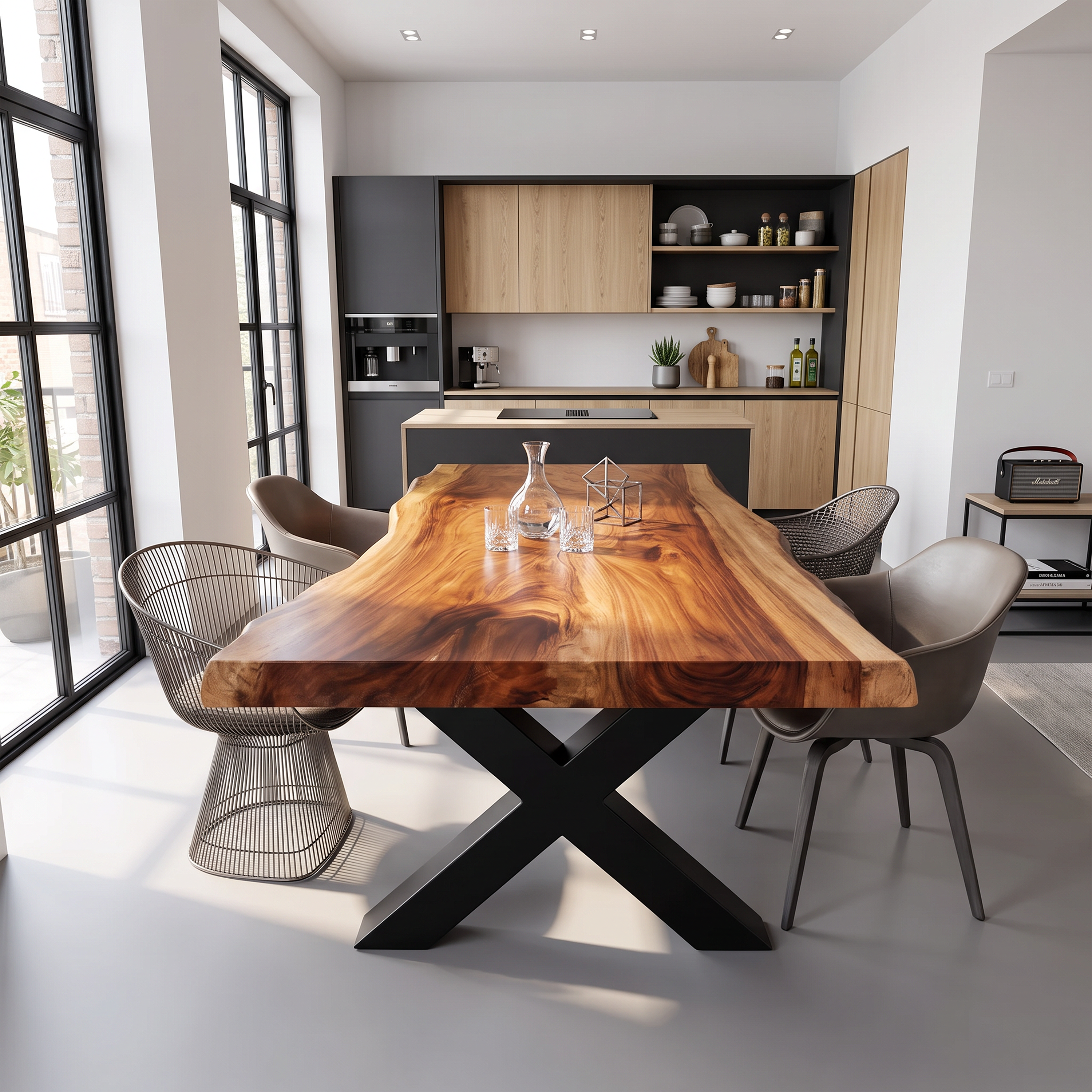 Kitchen Decor Handcrafted Live Edge Dining Table Premium SILDTTRDN031