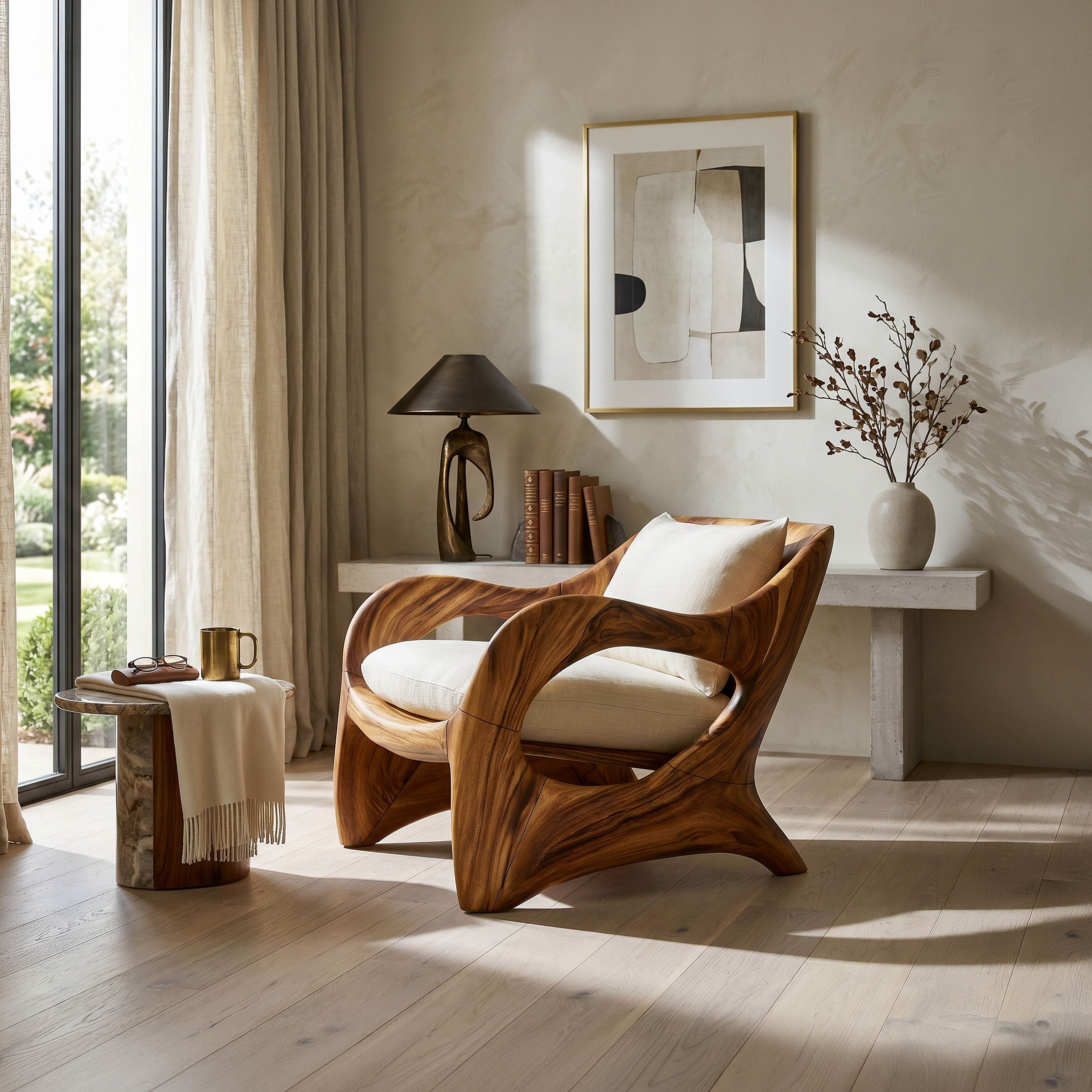 Resort-Inspired Sculptural Lounge Chair with Contemporary Elegance SILDTTRCHR026